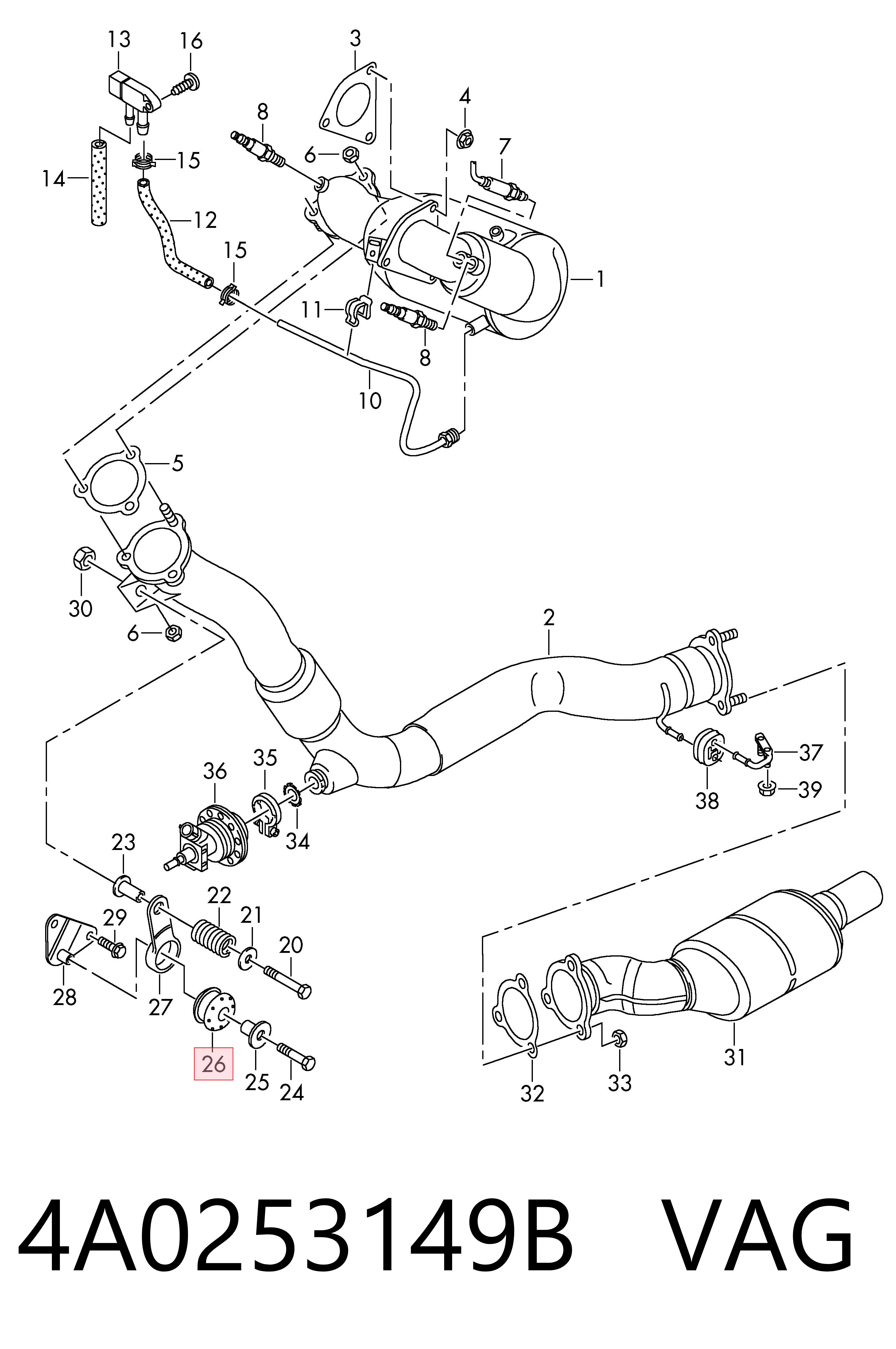 4A0253149B VAG Poduszka mocowania tłumika