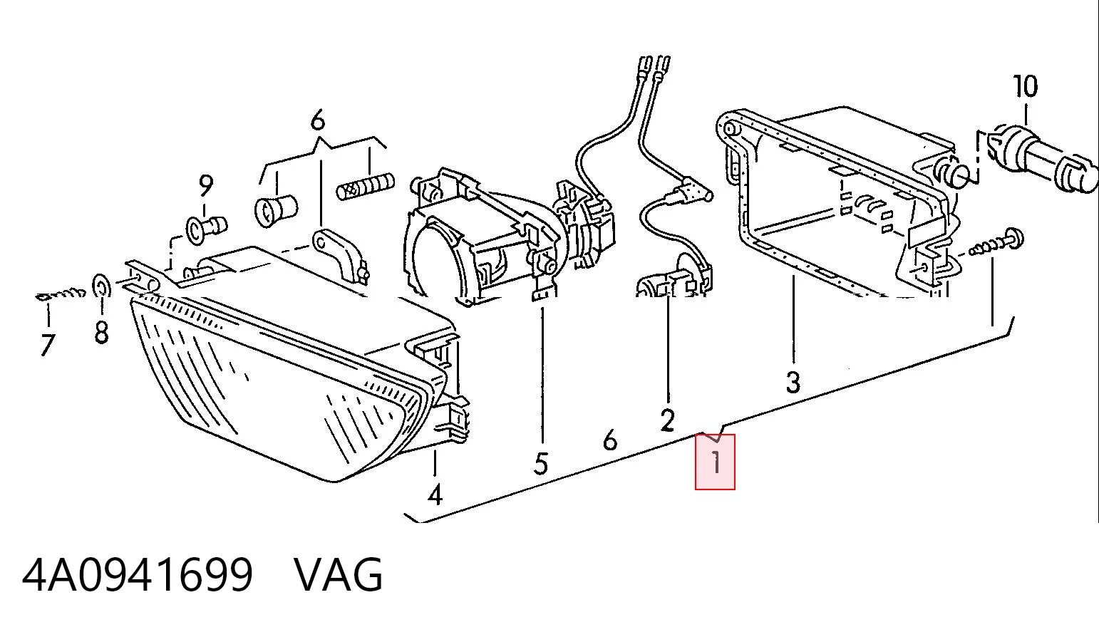 Lampa przeciwmgielna lewa Audi A6 C4 kombi (4A5) (1994 - 1998) cena, od 21,64 USD