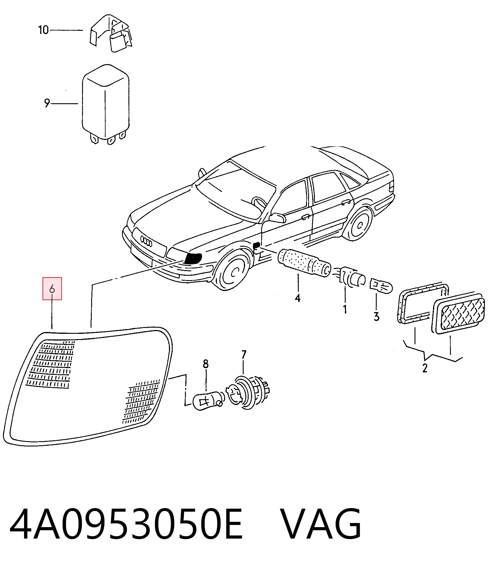 4A0953050E VAG Kierunkowskaz prawy