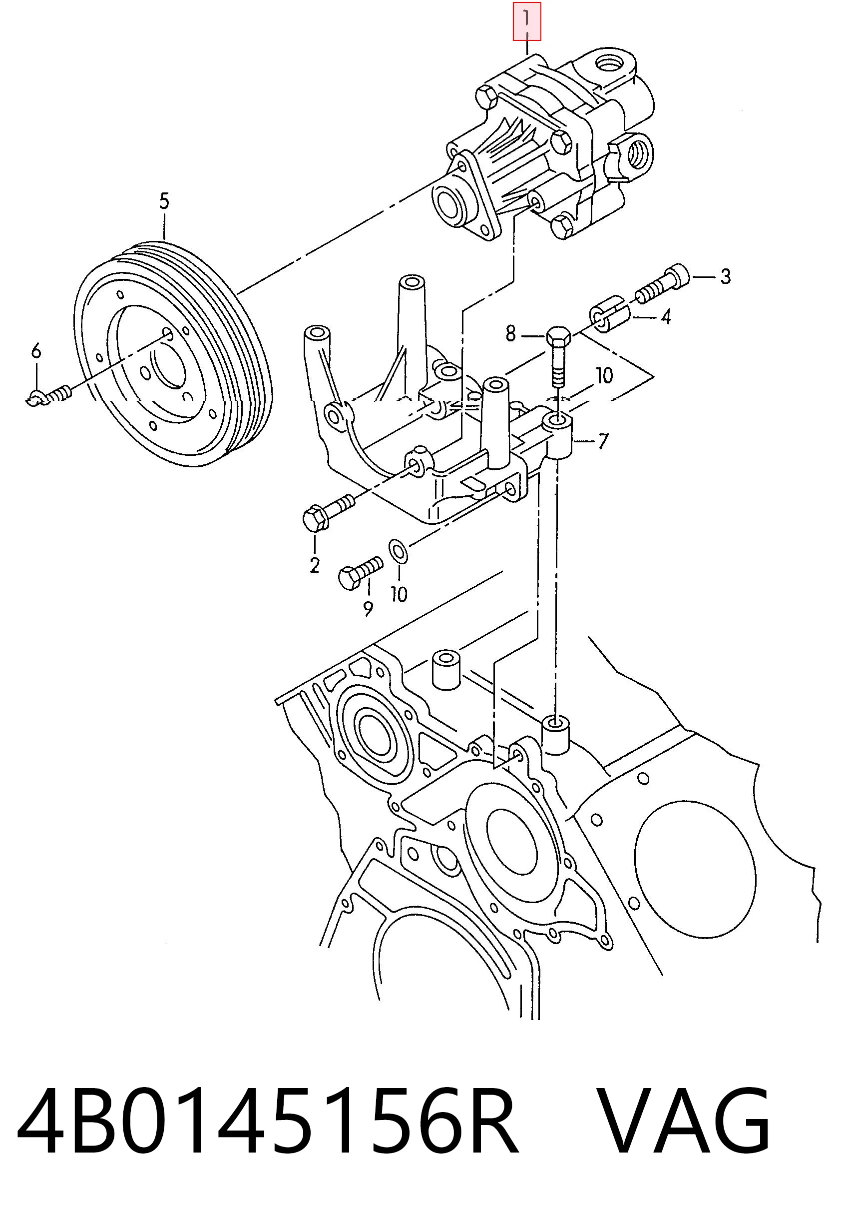 4B0145156R VAG Pompa wspomagania hydraulicznego kierownicy