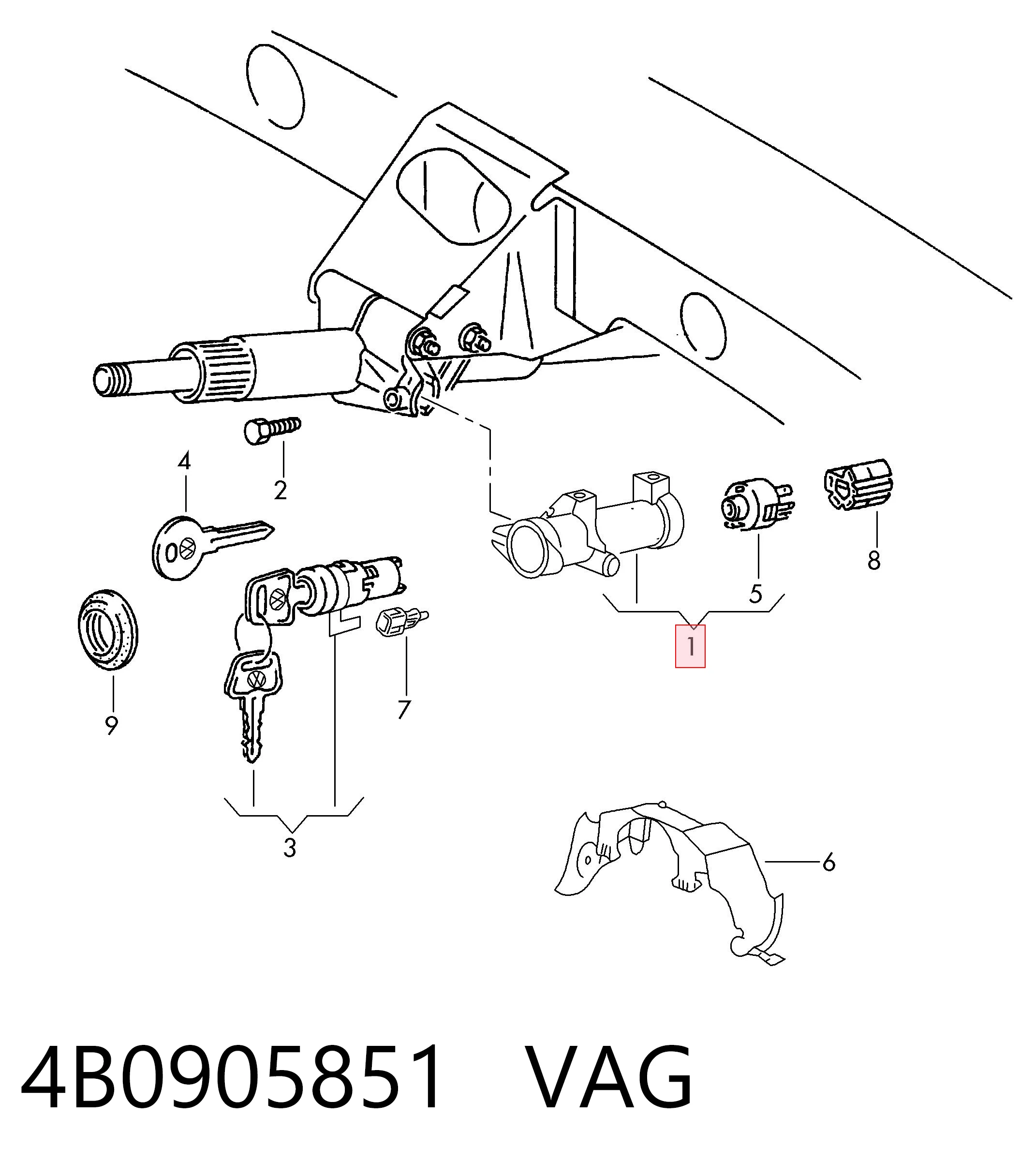 4B0905851 VAG Stacyjka zapłonowa