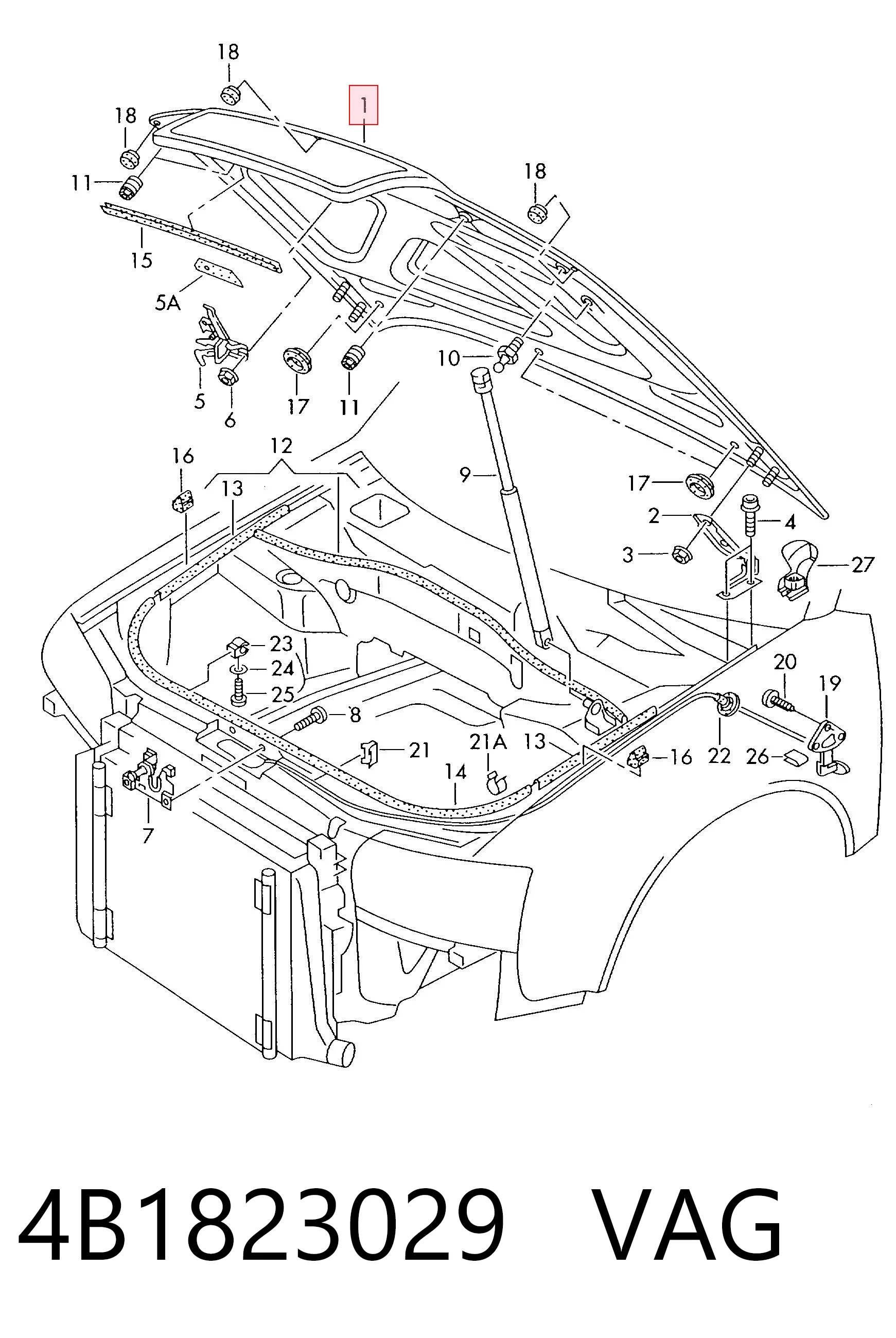 Maska silnika do Audi A6 C5 4B2, 4B4