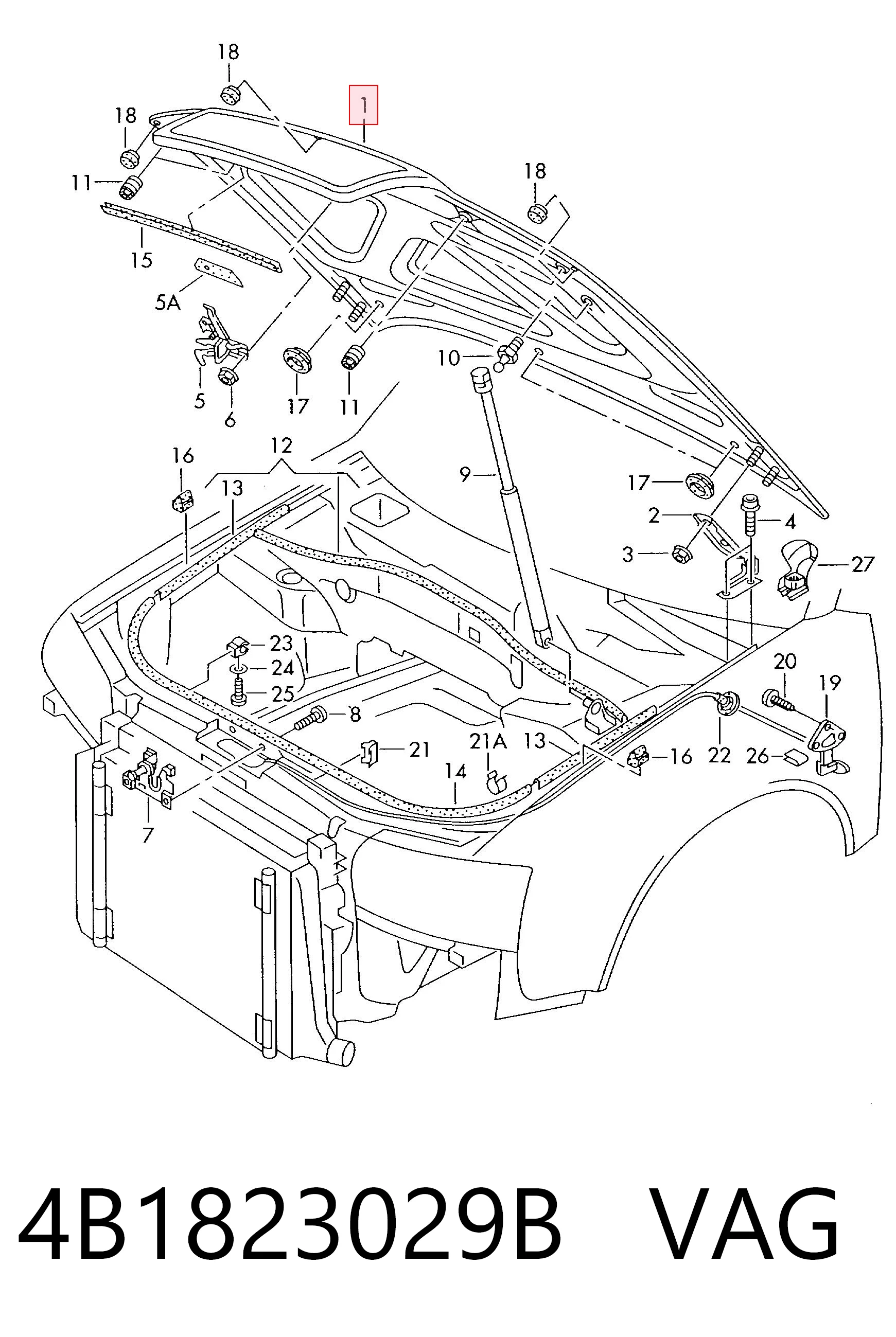 Maska silnika Audi A6 C5 sedana (4B2, 4B4) (1997 - 2005) cena, od 212,82 USD