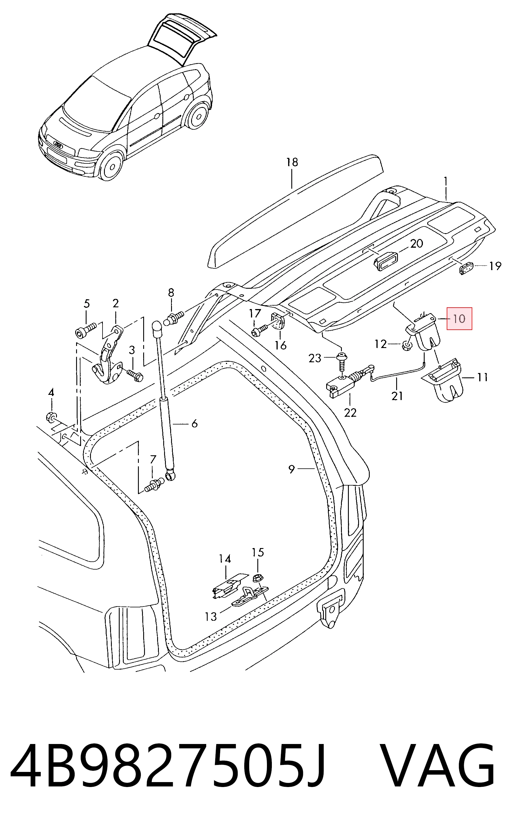 Zamek klapy bagażnika (3/5 drzwi tylnych) Audi A2 hatchback (8Z0) (2000 - 2005) cena, od 70,77 USD