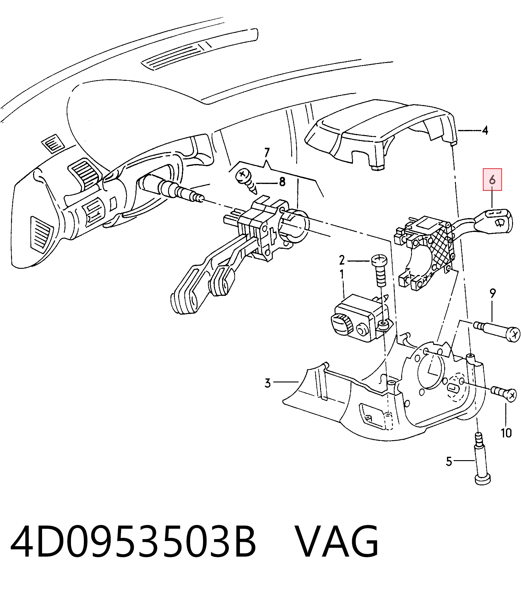 4D0953503B VAG Przełącznik zespolony prawy
