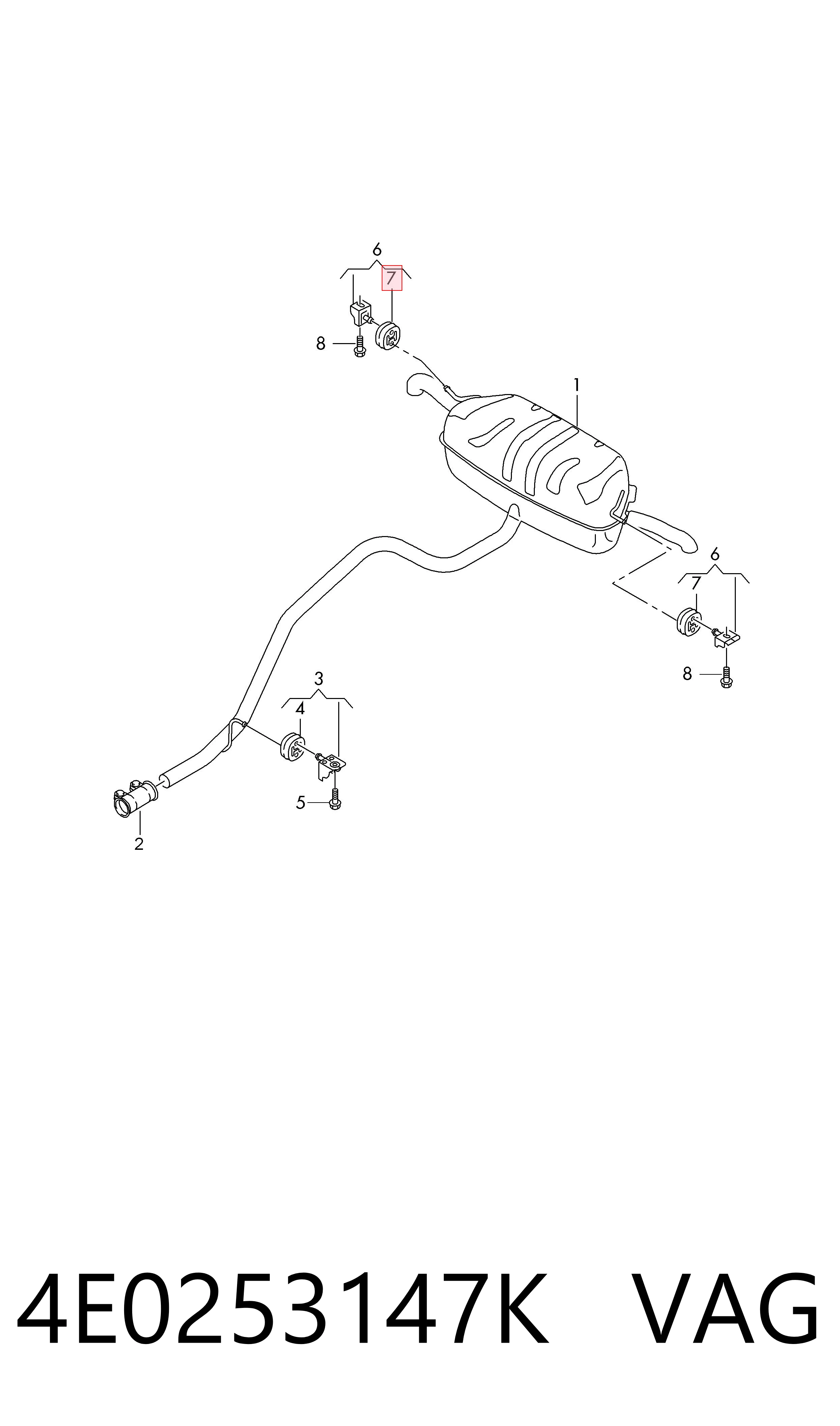 Poduszka mocowania tłumika Audi A6 C6 sedana (4F2) (2004 - 2011) cena, od 6,71 USD