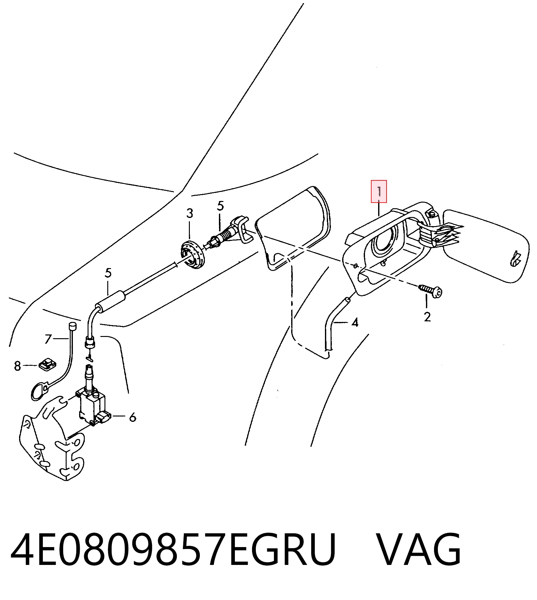 Klapka wlewu paliwa do Audi A8 D3 4E2, 4E8