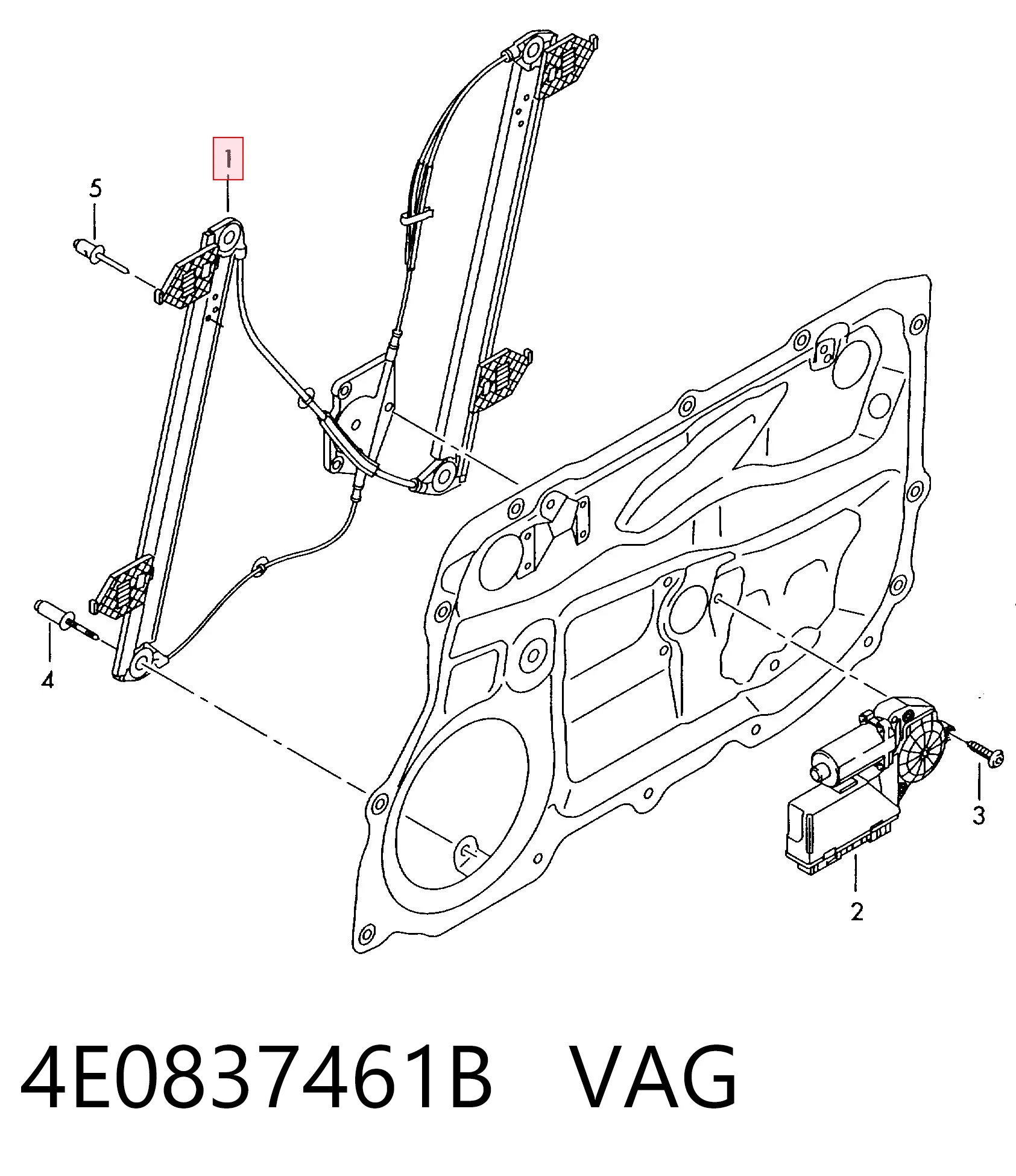 Kupić Mechanizm podnoszenia szyby drzwi przednich lewych Audi A8  4E2, 4E8 w dobrej cenie