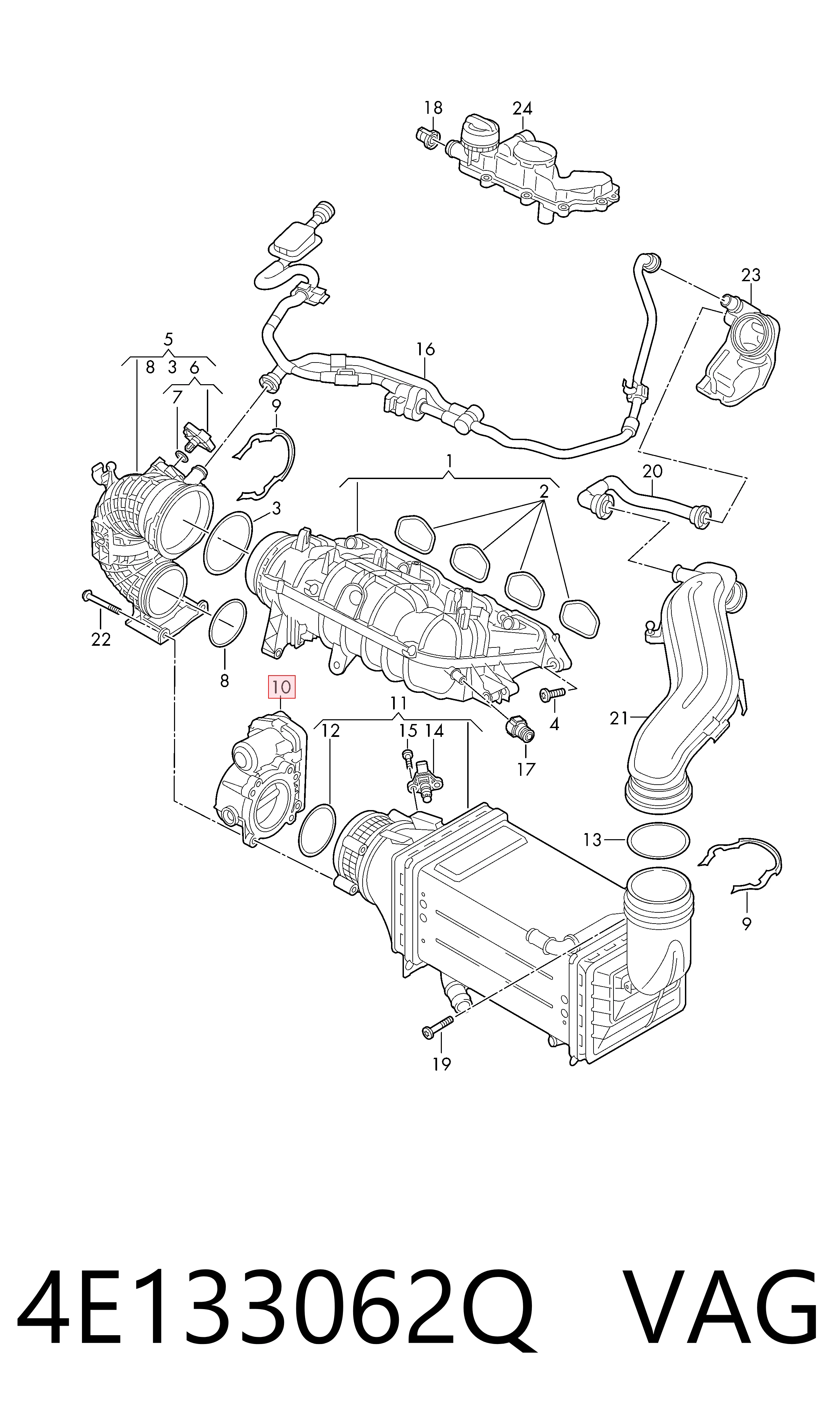 Przepustnica, komplet do Volkswagen Jetta VII BU3, BU4