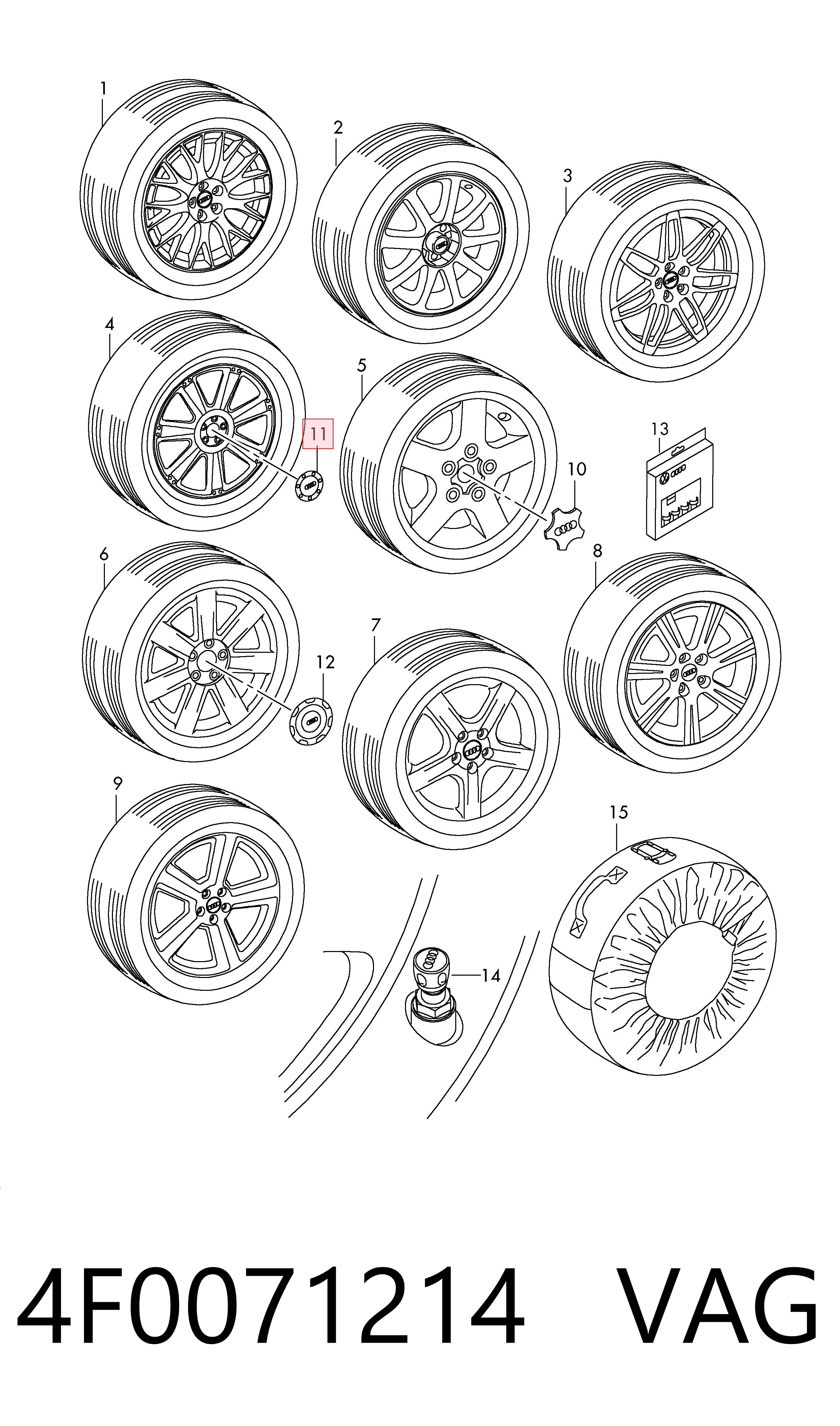 4F0071214 VAG Kołpak do obręczy koła
