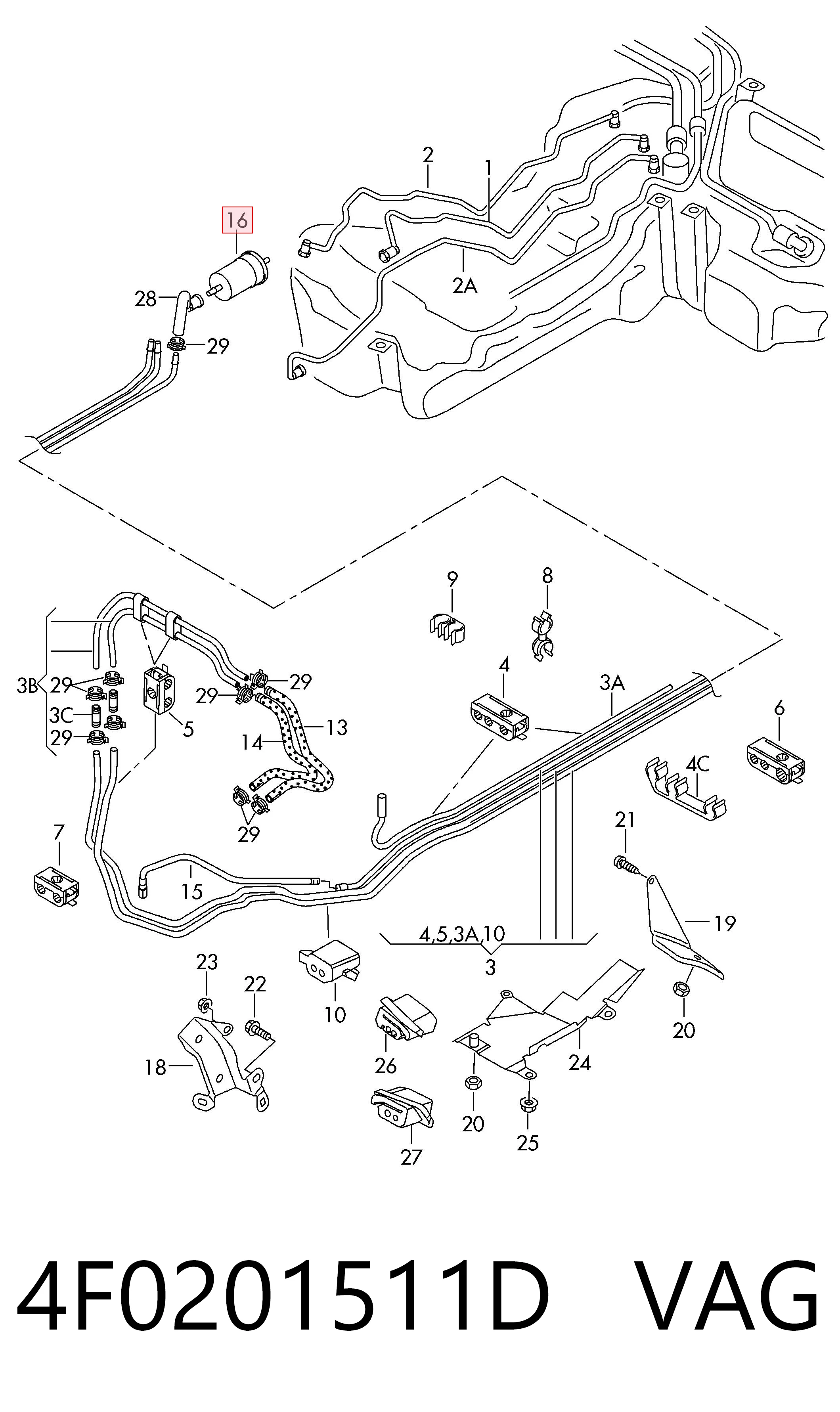 4F0201511D VAG Filtr paliwa