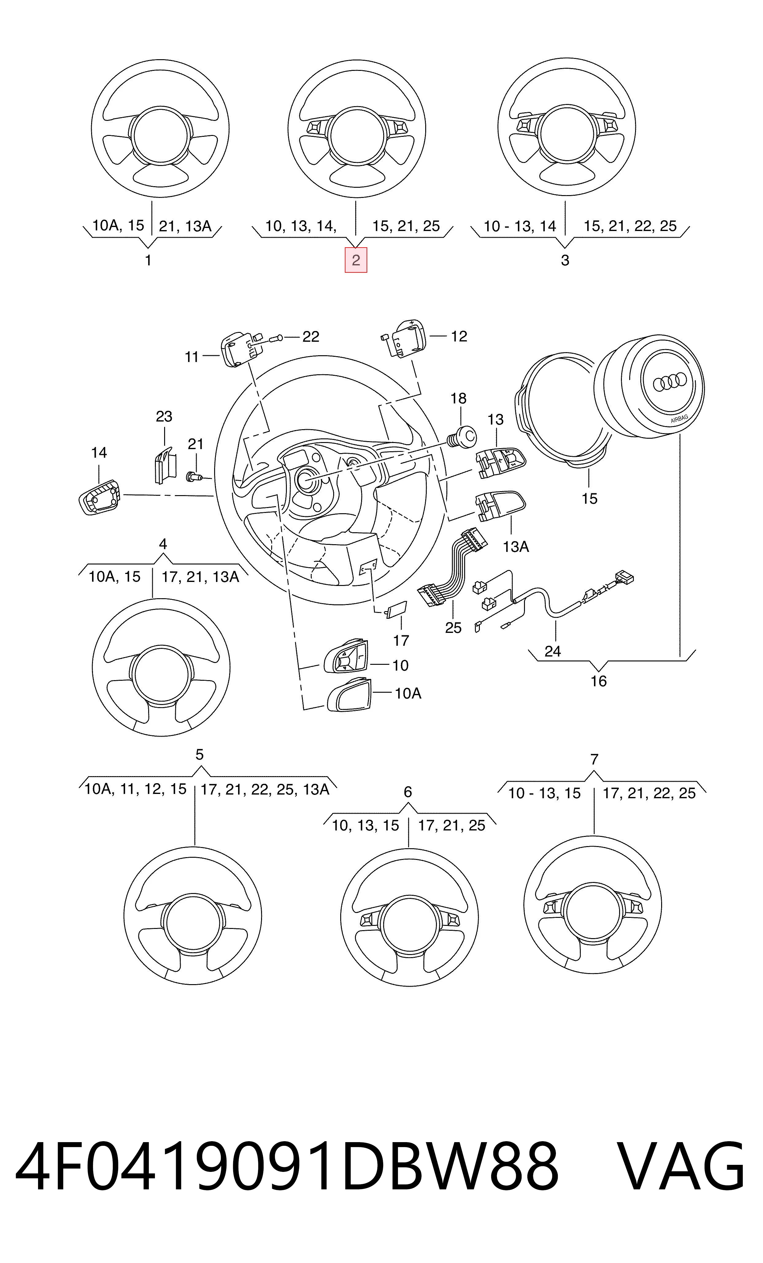 Kierownica Audi A6 C6 sedana (4F2) (2004 - 2011) cena, od 119,34 USD