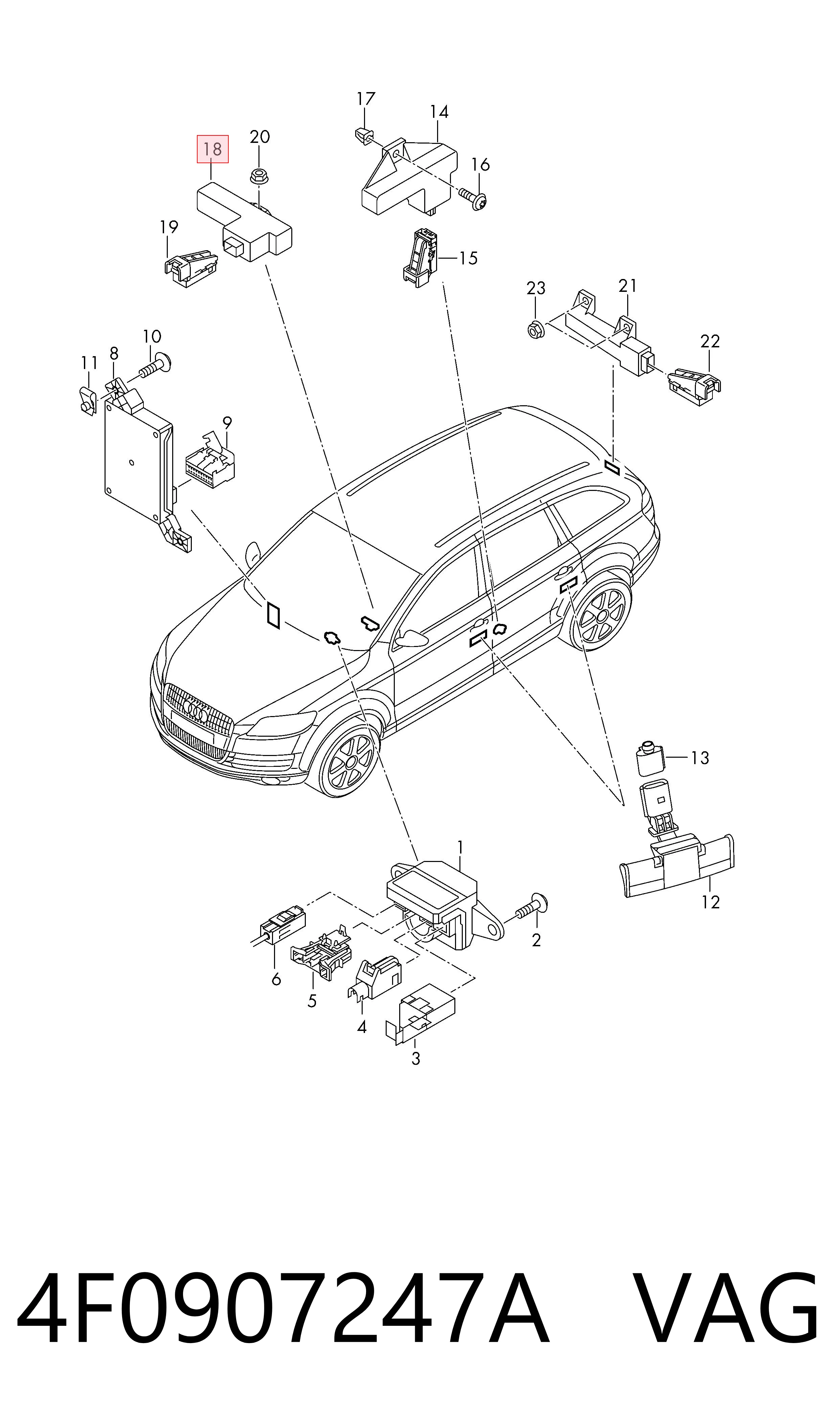 4F0907247A VAG Antena