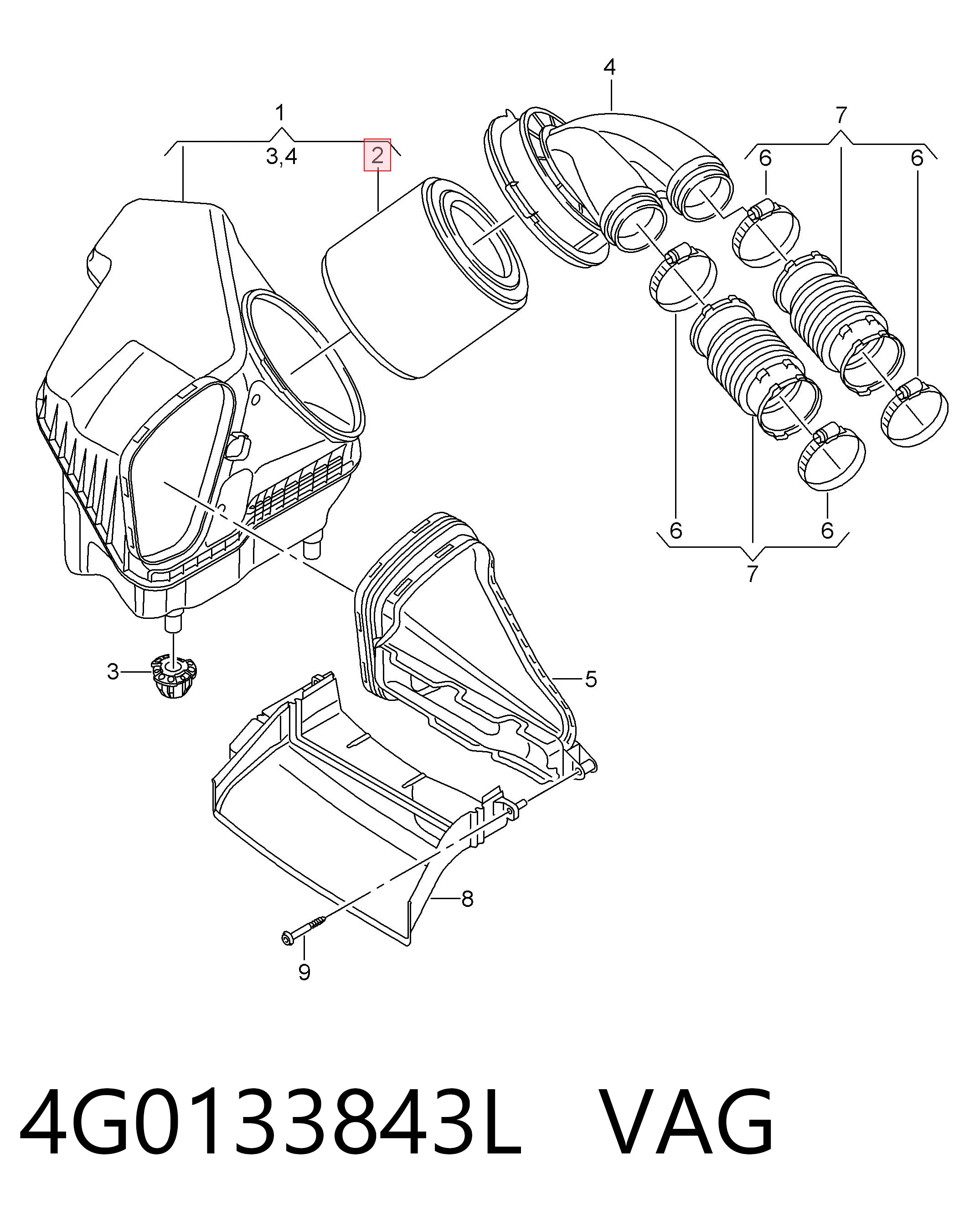 4G0133843L VAG Filtr powietrza
