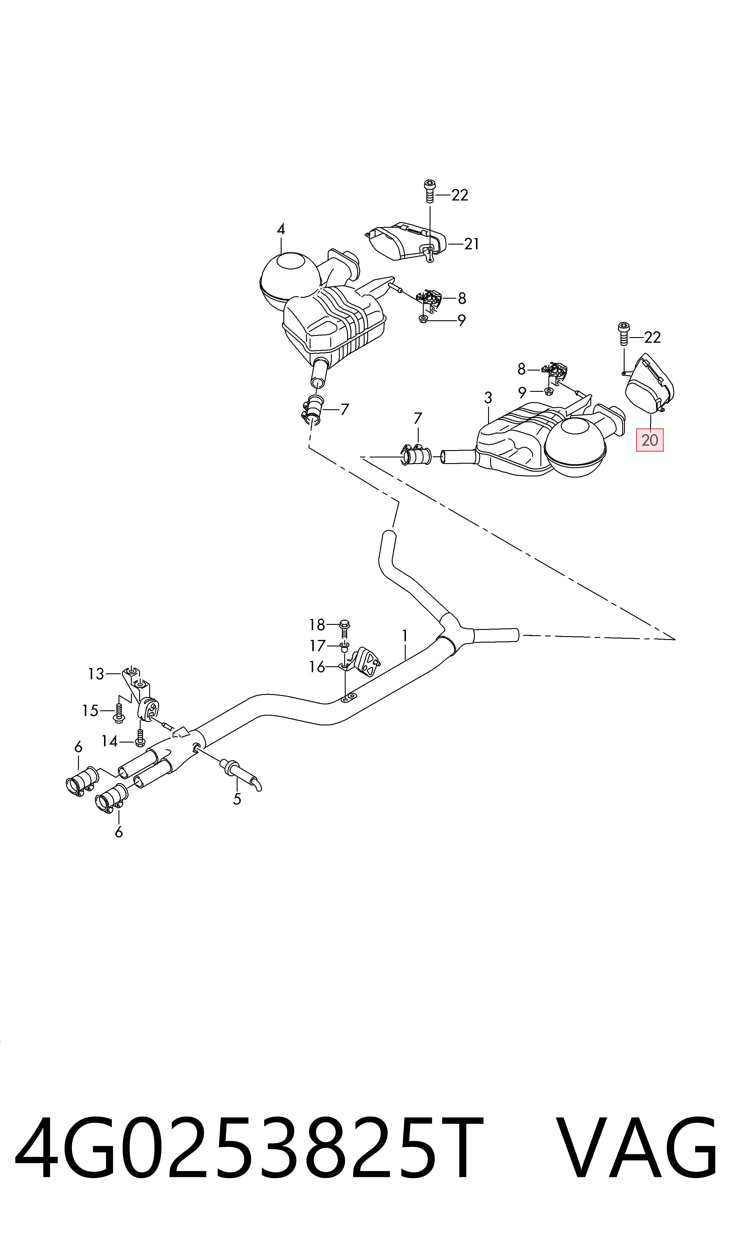4G0253825T VAG Końcówka tłumika (Nakładka na tłumik)