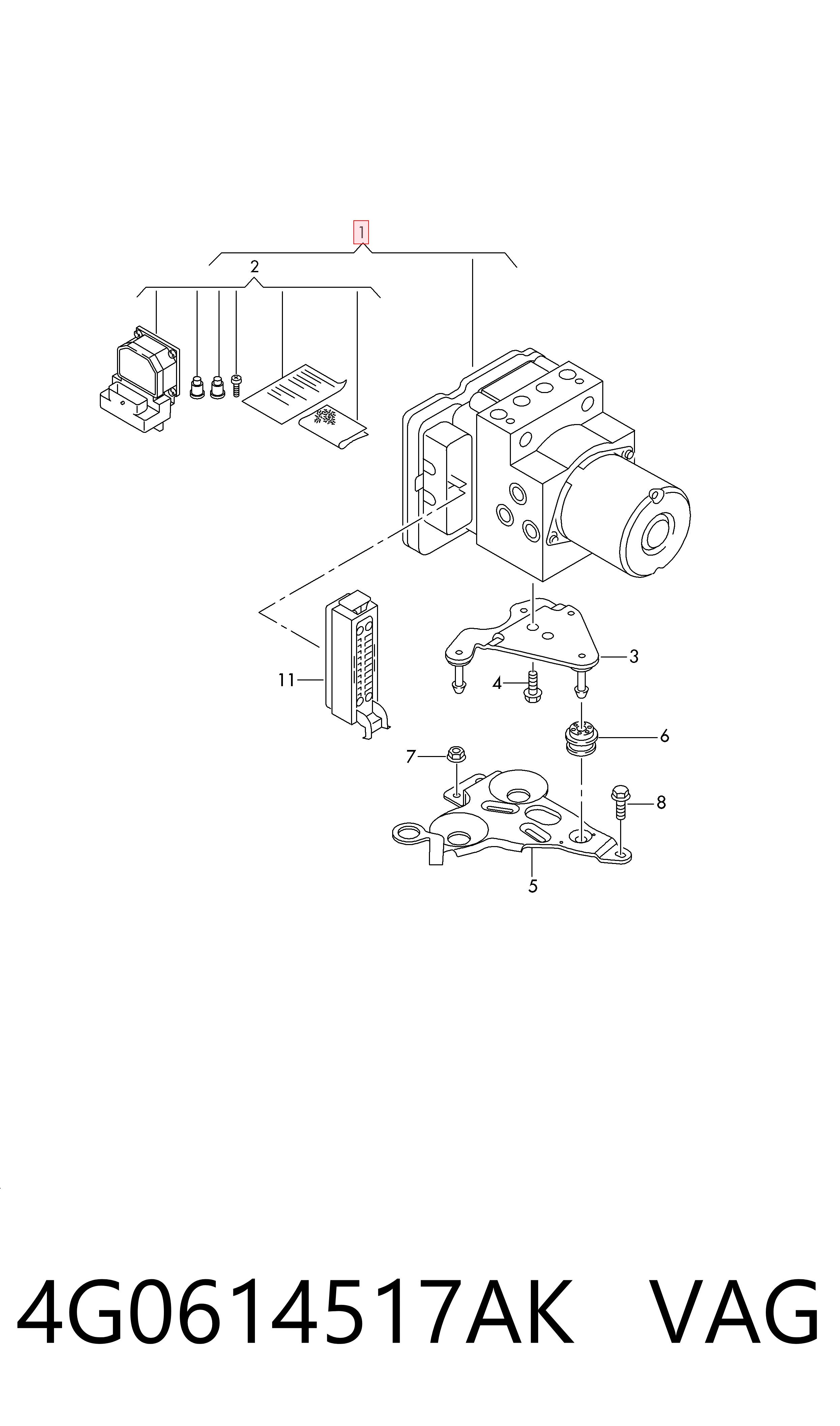 4G0614517AK VAG Sterownik ABS  hydrauliczny