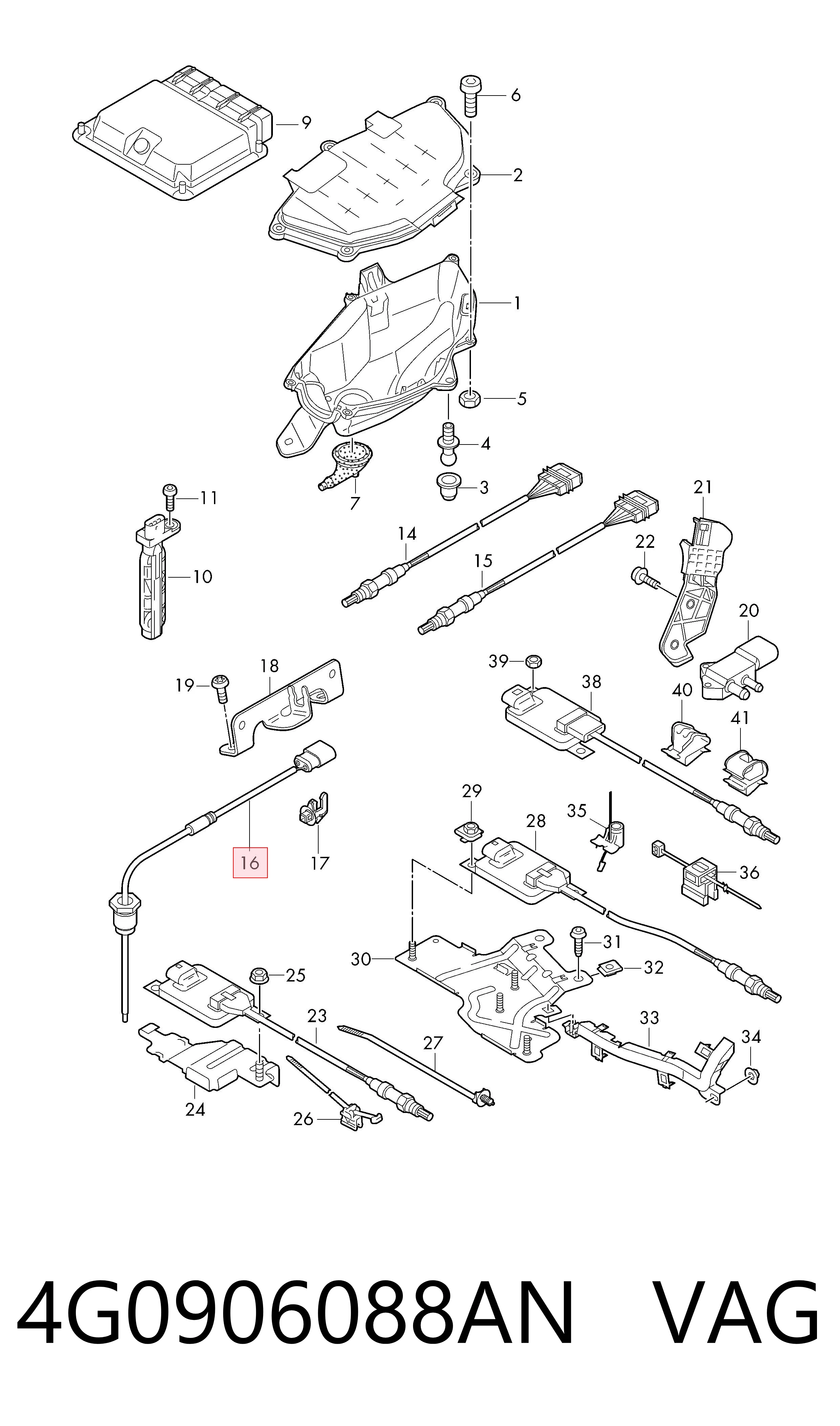 4G0906088AN VAG Czujnik temperatury spalin po filtrze cząstek stałych