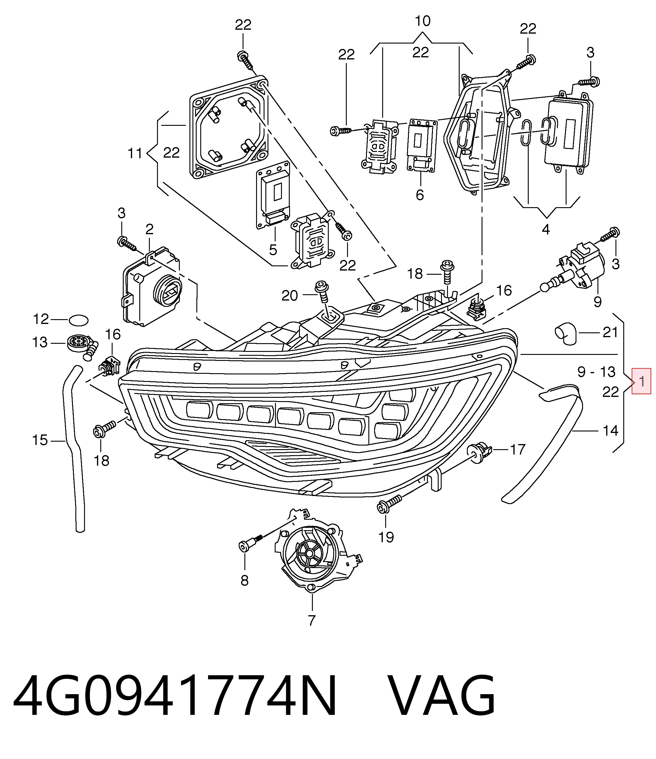 4G0941774N VAG Reflektor prawy