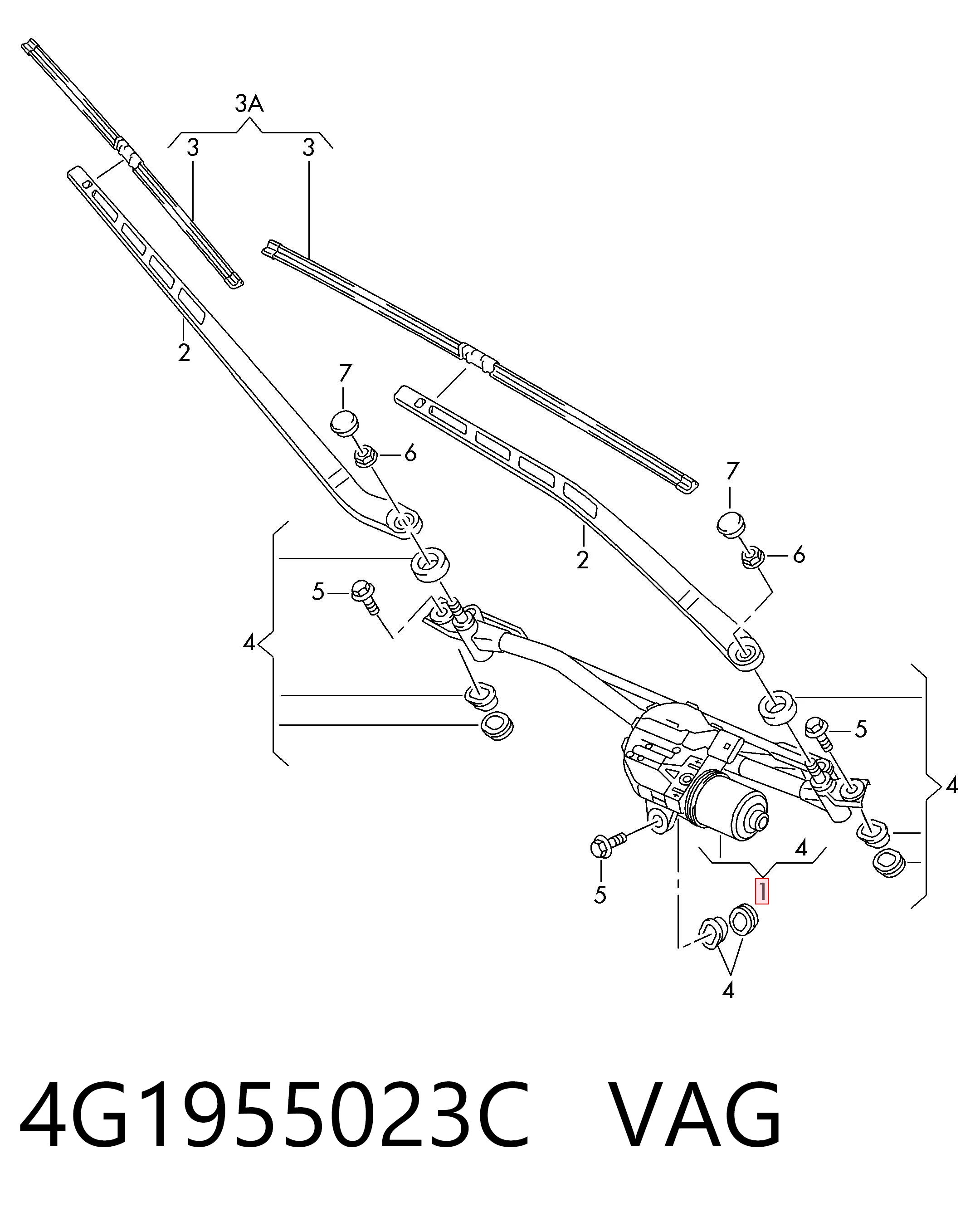 Do koszyka Mechanizm wycieraczek Audi A6 C7 4G2, 4GC