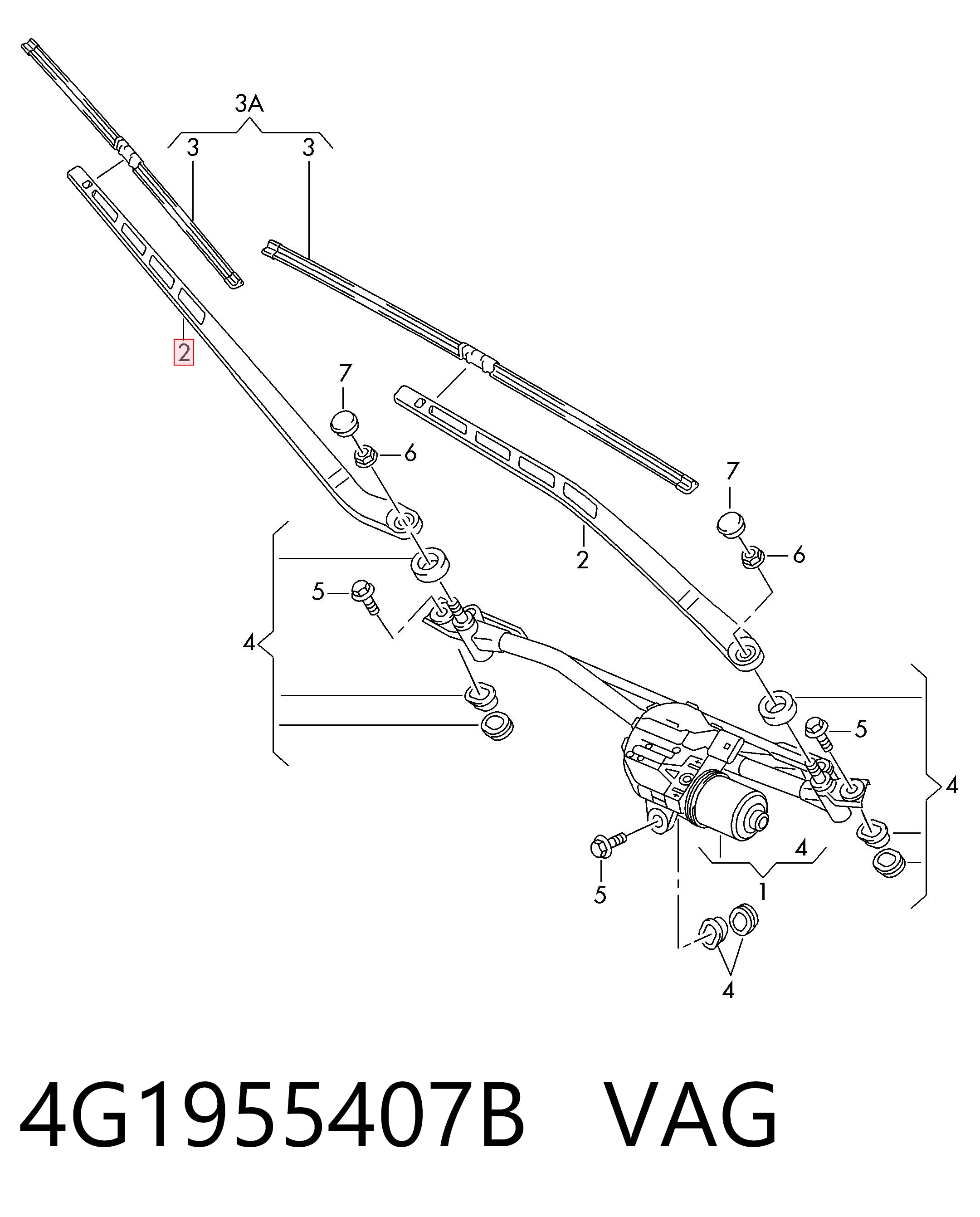 Ramię wycieraczki szyby przedniej do Audi A6 C7 4G2, 4GC