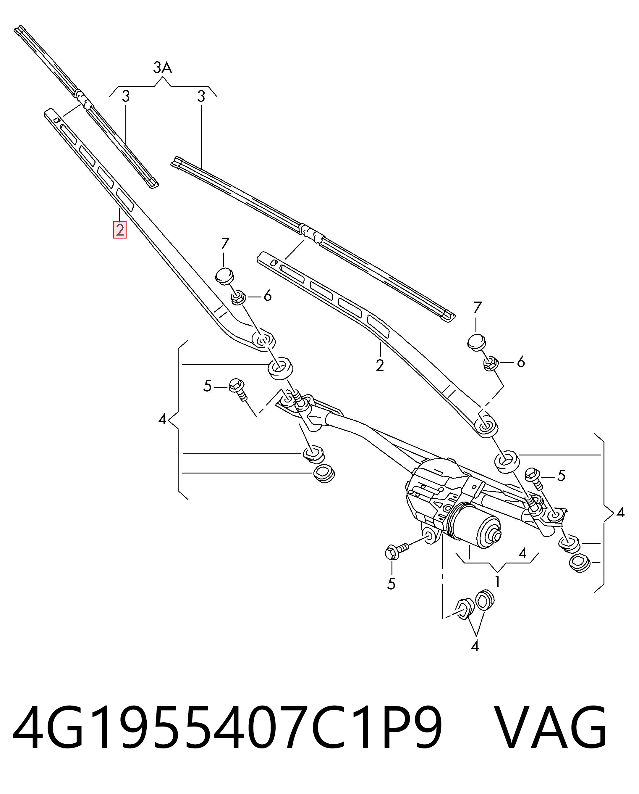 Ramię wycieraczki szyby przedniej Audi A6 C7 sedana (4G2, 4GC) (2010 - 2019) cena, od 48,19 USD