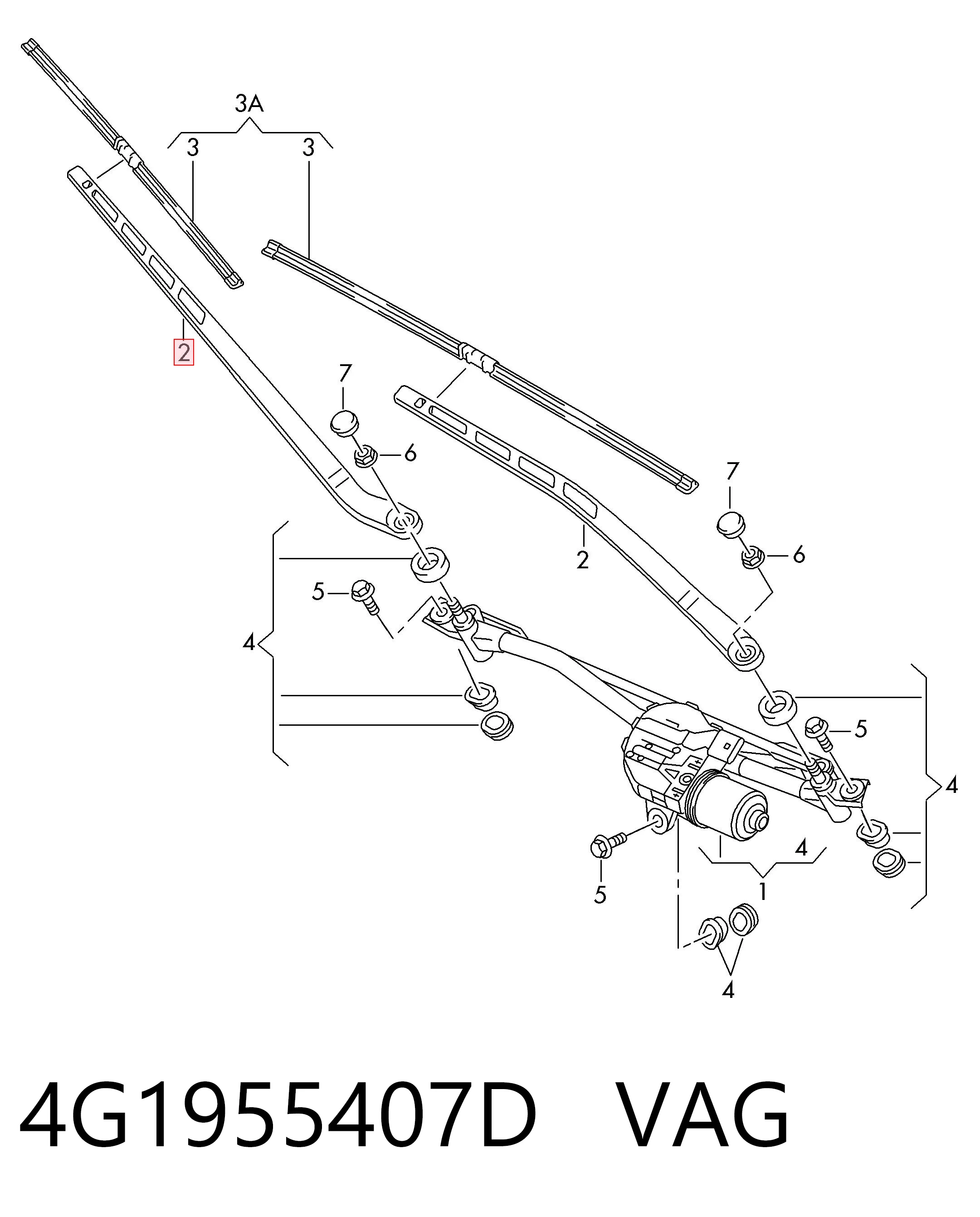 Ramię wycieraczki szyby przedniej Audi A6 C7