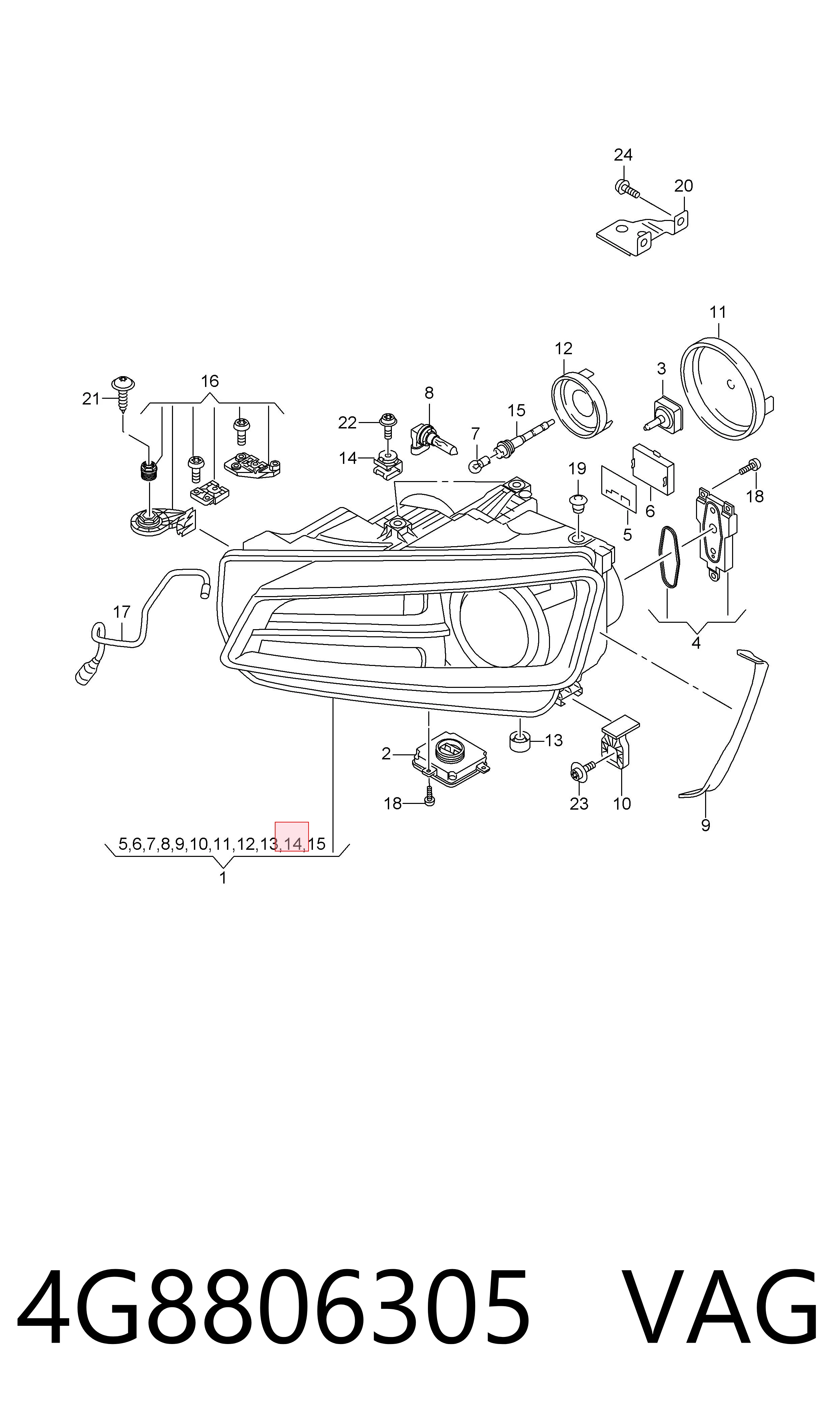 Spinka mocowania reflektora VAG 4G8806305 cena, od 19,90 USD