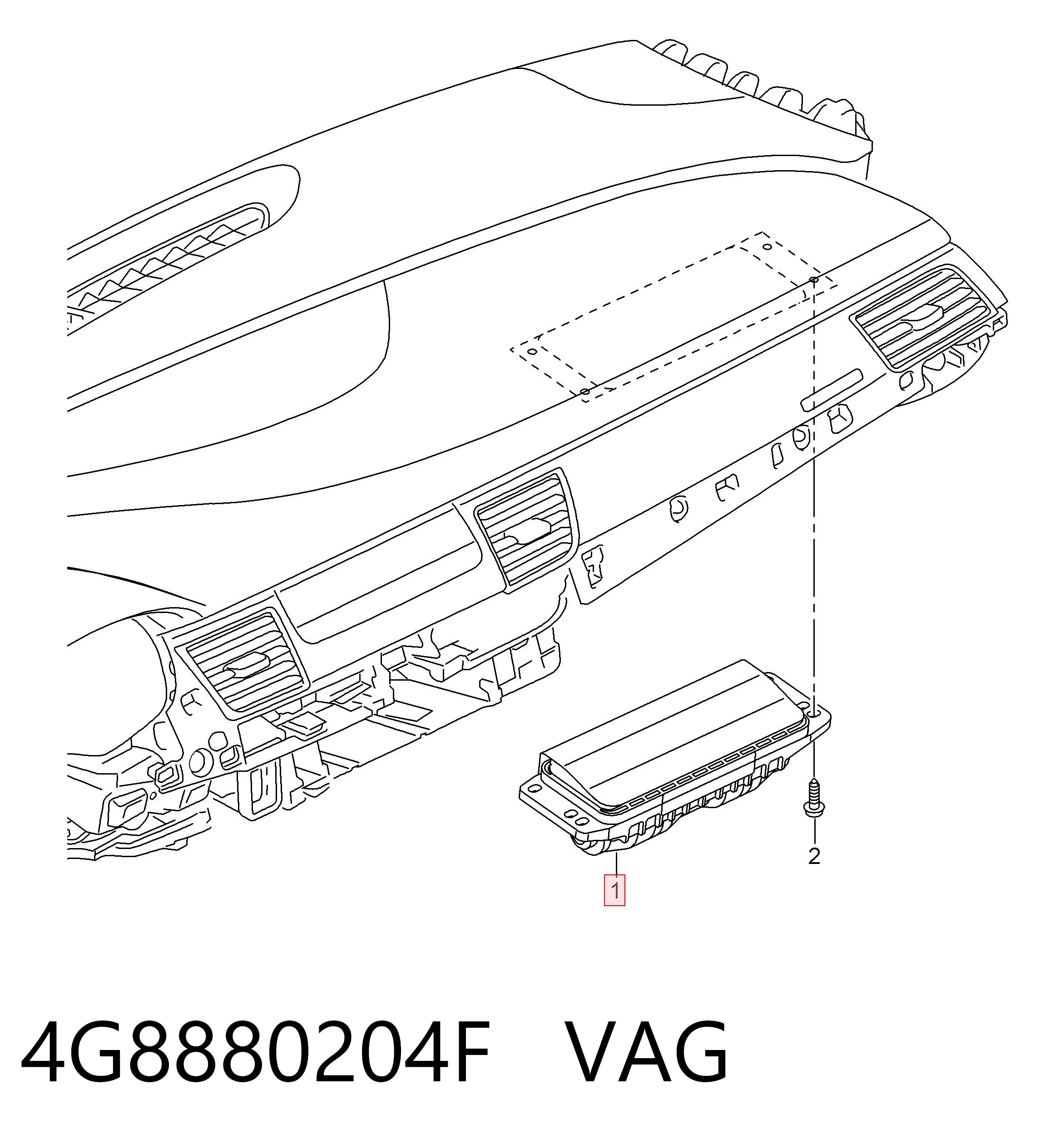 4G8880204F VAG Poduszka powietrzna (Airbag) pasażera