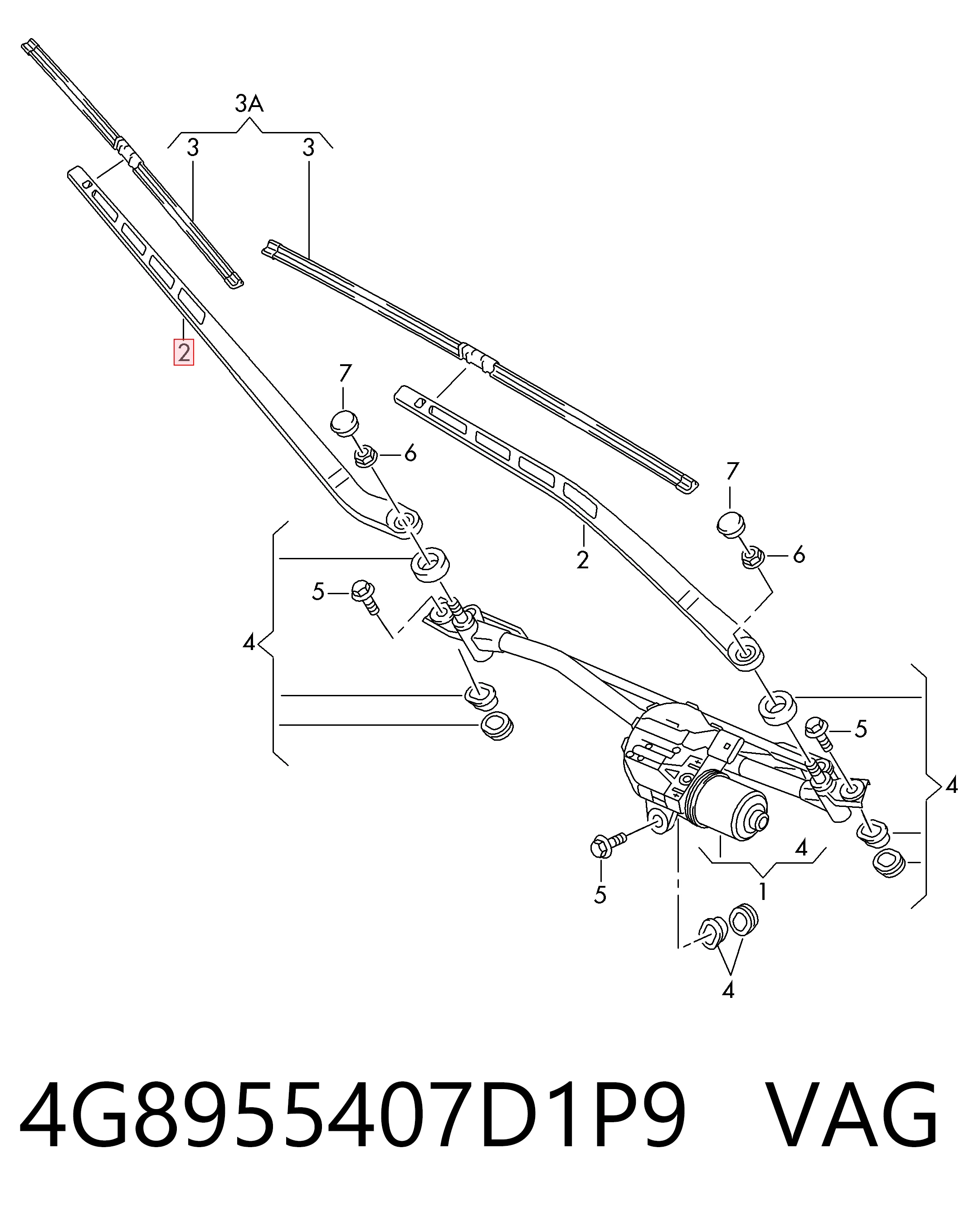 Ramię wycieraczki szyby przedniej do Audi A6 C7 4G2, 4GC