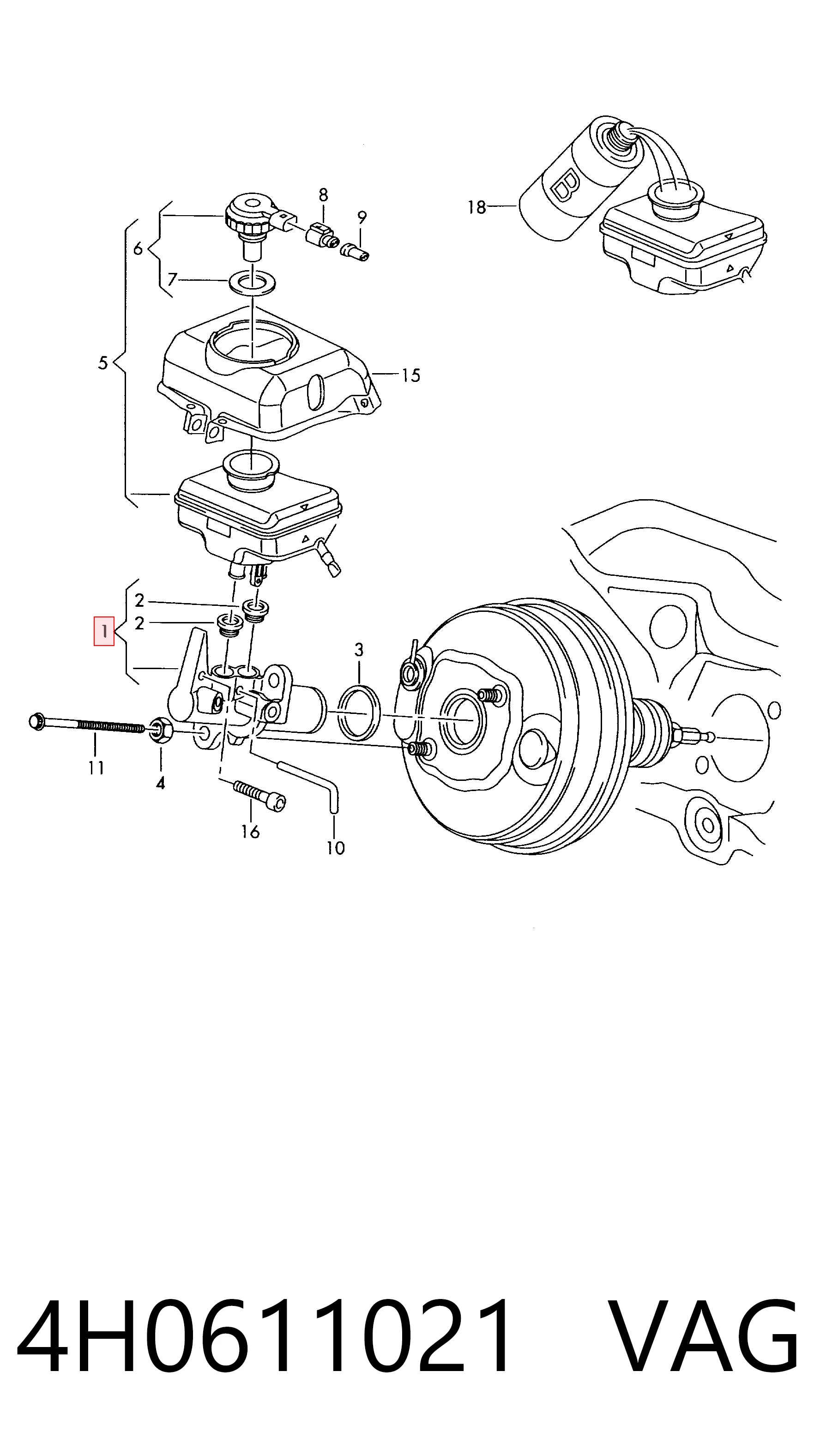 Główny cylinder hamulców do Audi A5 Sportback 8TA