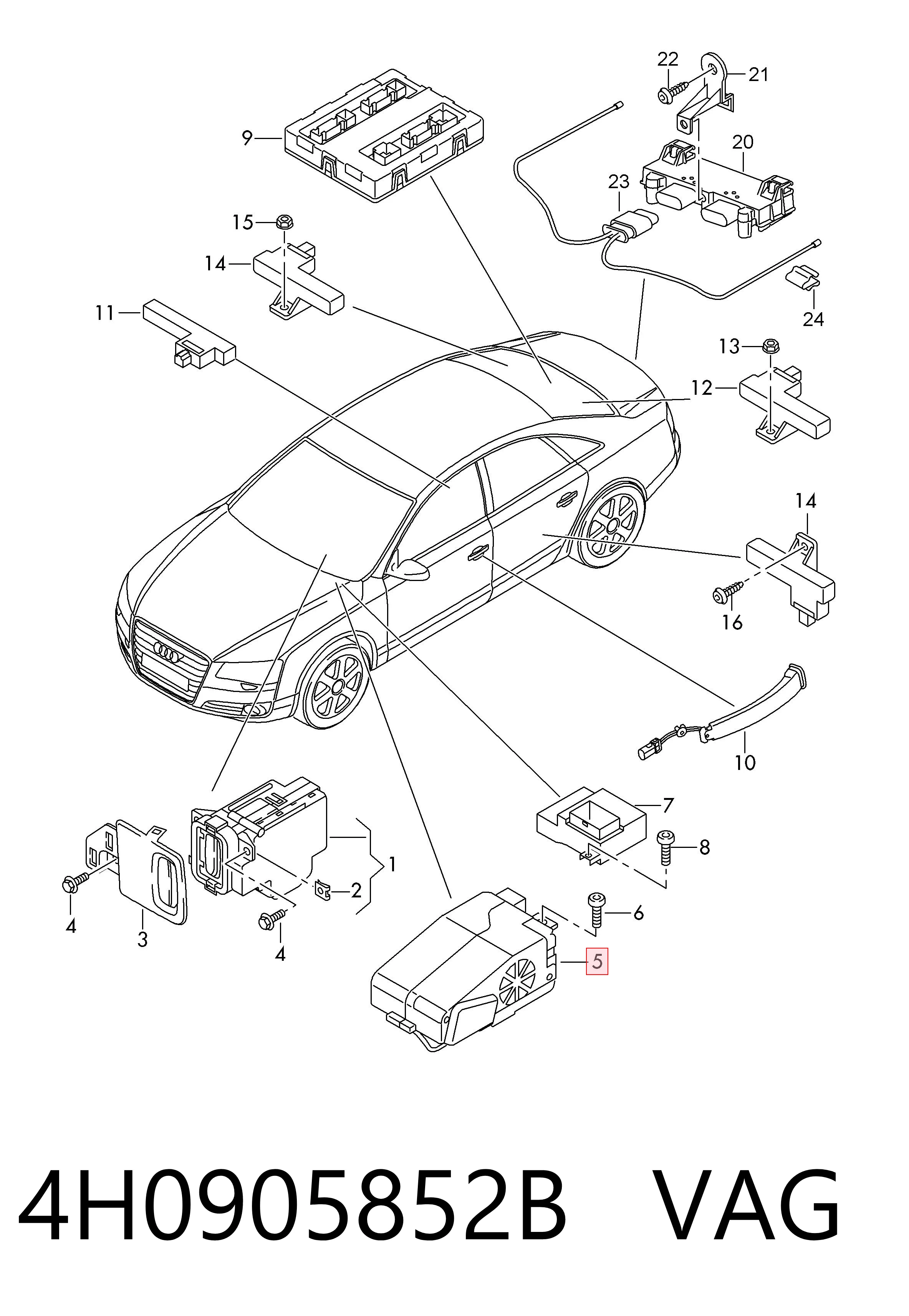 4H0905852B VAG Mechanizm blokady kierownicy