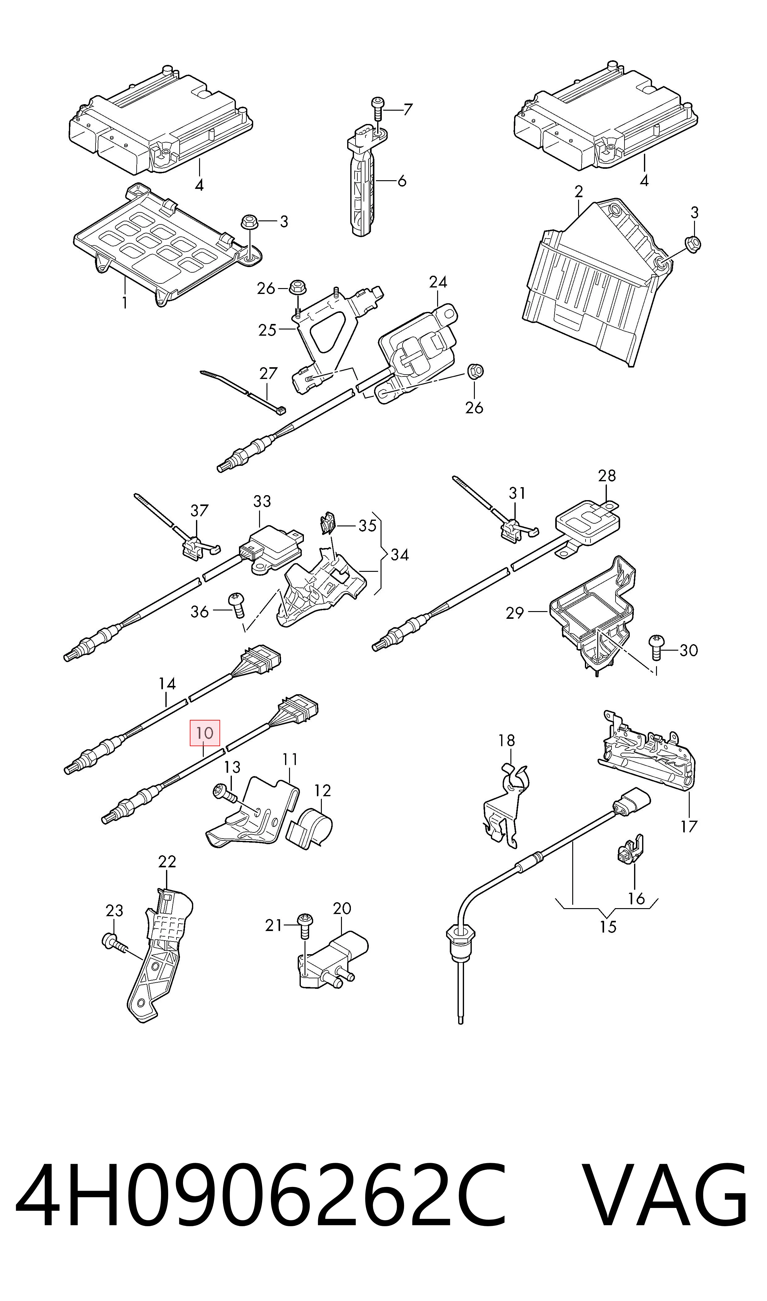 Sonda lambda czujnik tlenu przed katalizatorem VAG 4H0906262C cena, od 40,86 USD