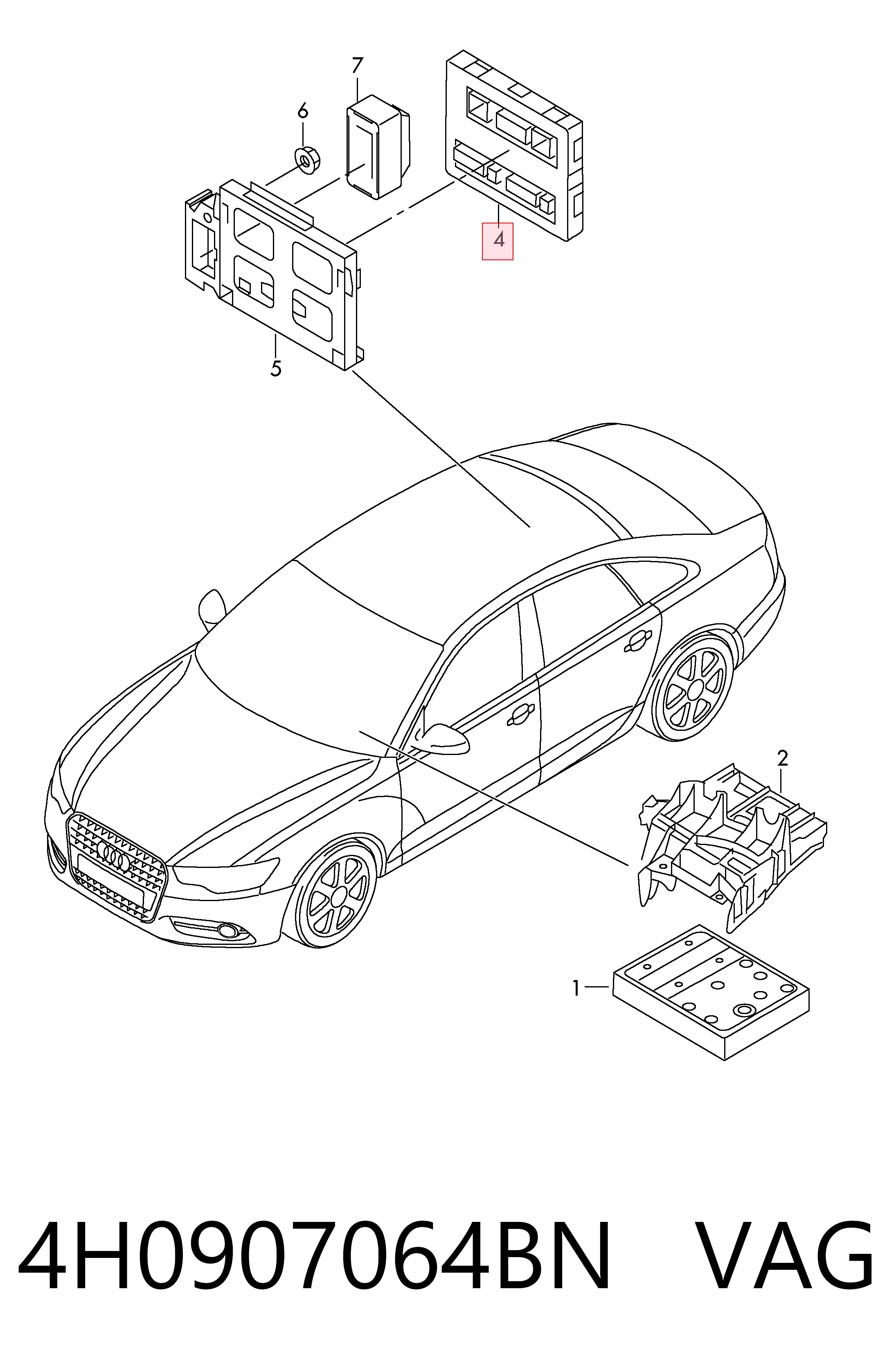 Blok komfortu do Audi A6 C7 4G2, 4GC
