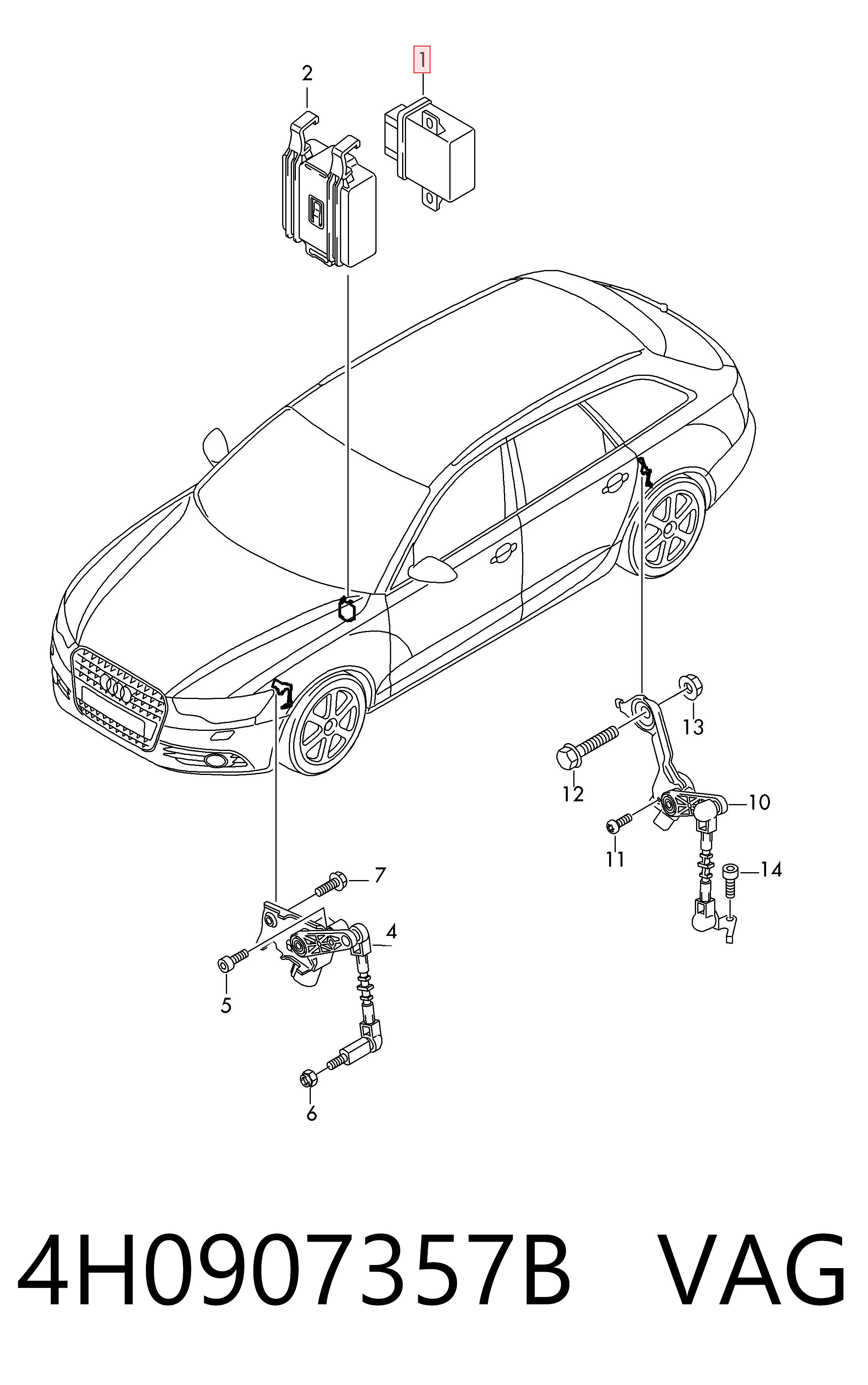4H0907357B VAG Sterownik oświetleniem adaptacyjnym