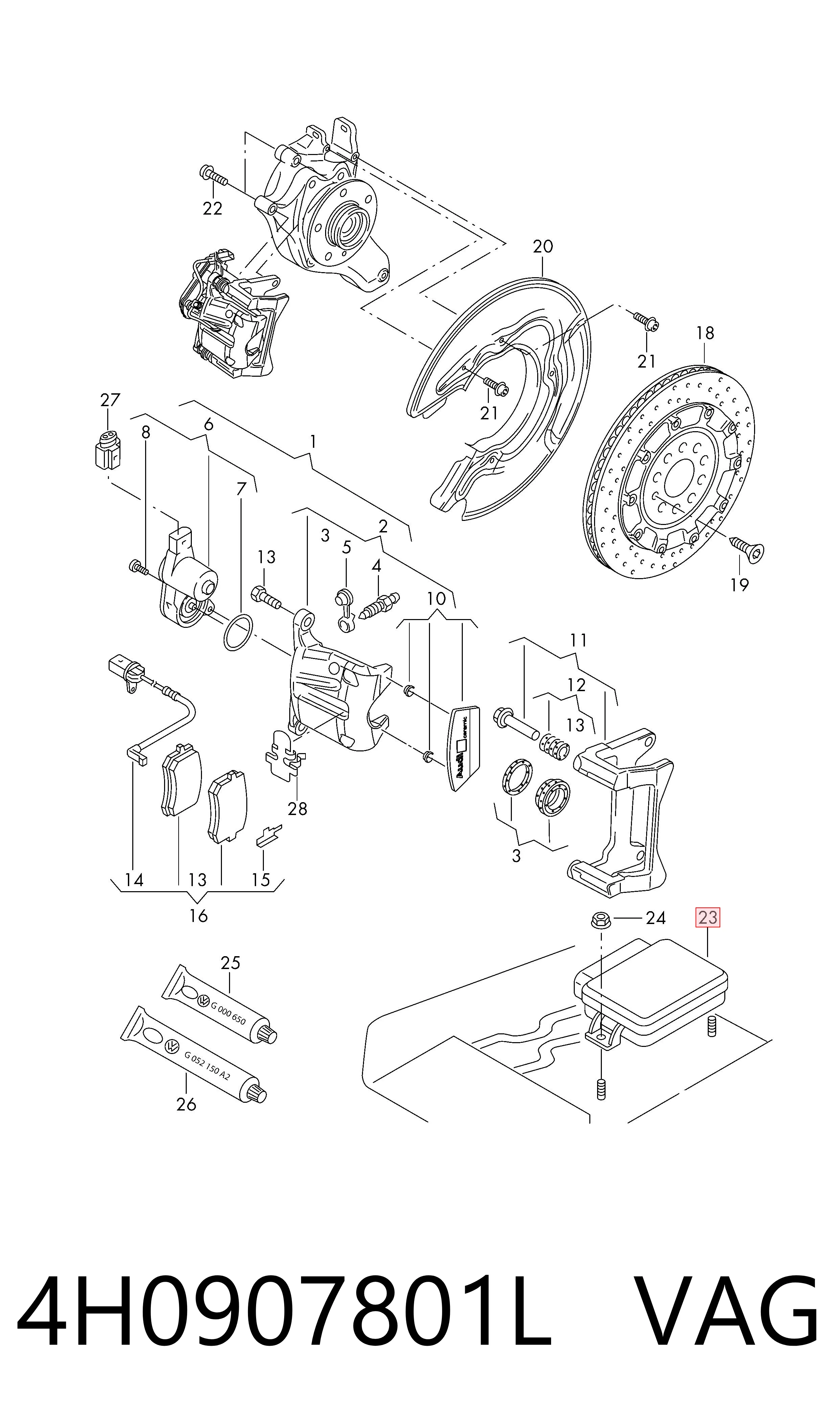 4H0907801L VAG Sterownik elektromechanicznego hamulca postojowego (ręcznego)