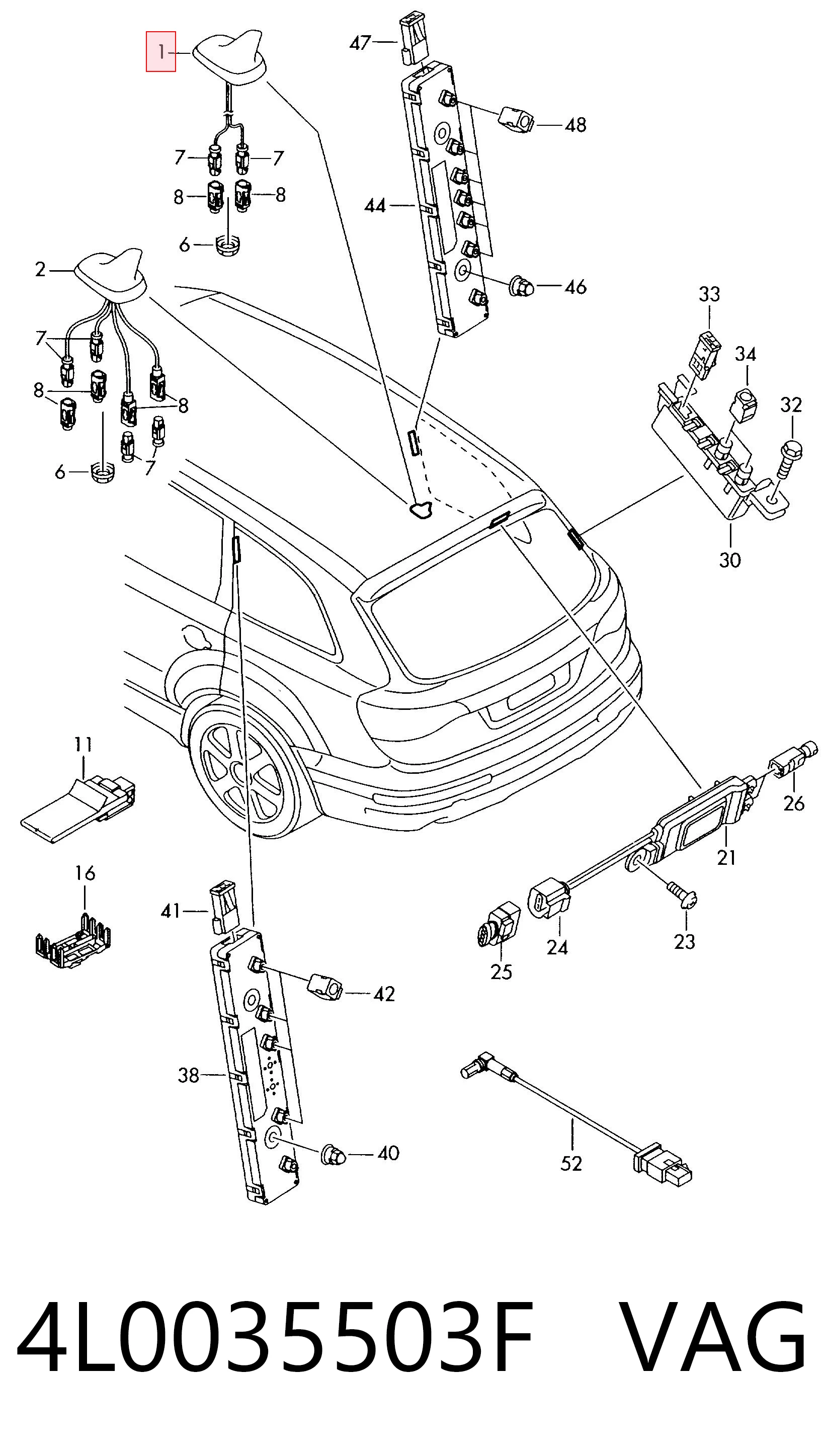 Antena do Audi Q7  4LB