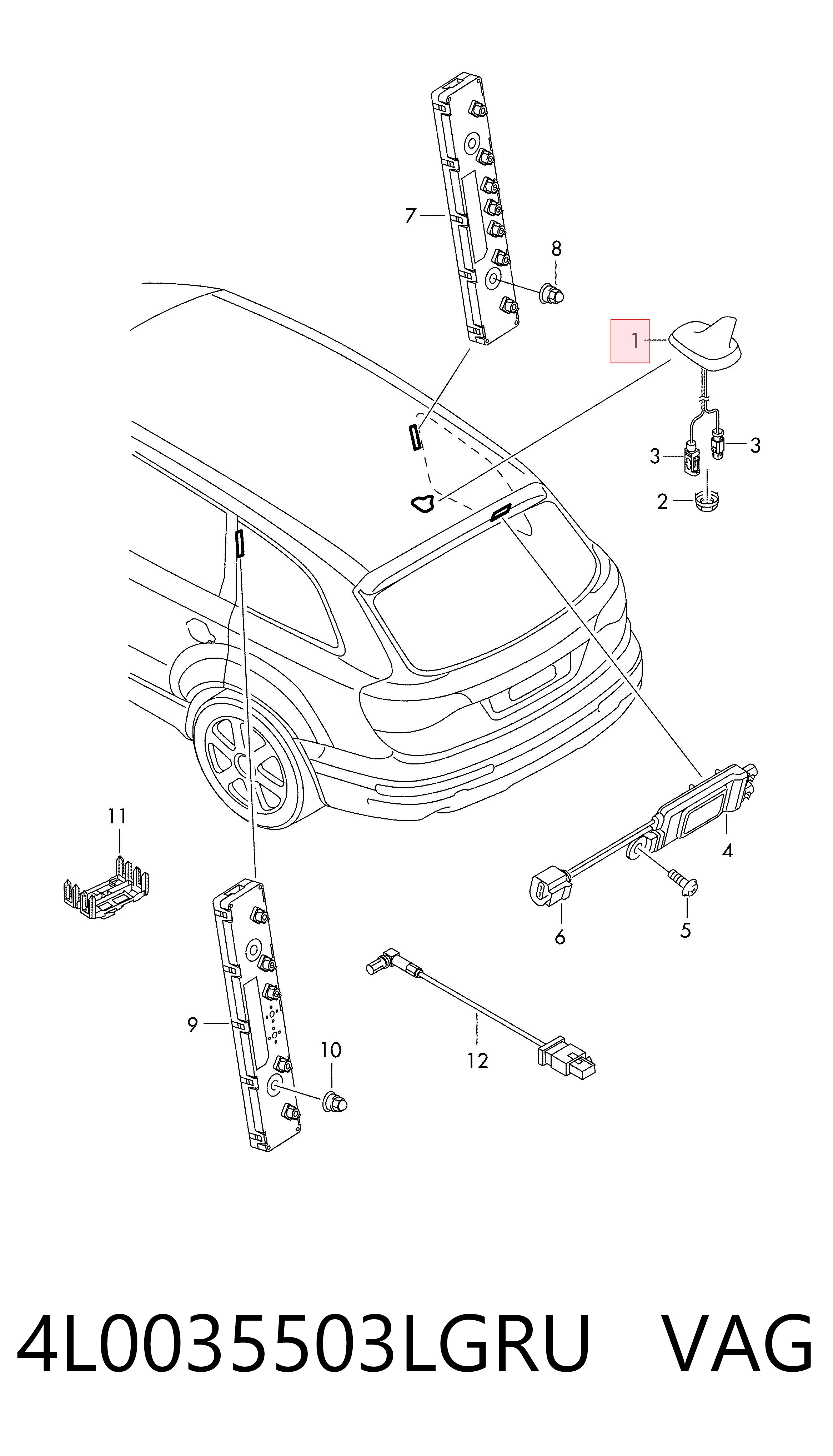 Do koszyka Antena Audi Q7  4LB