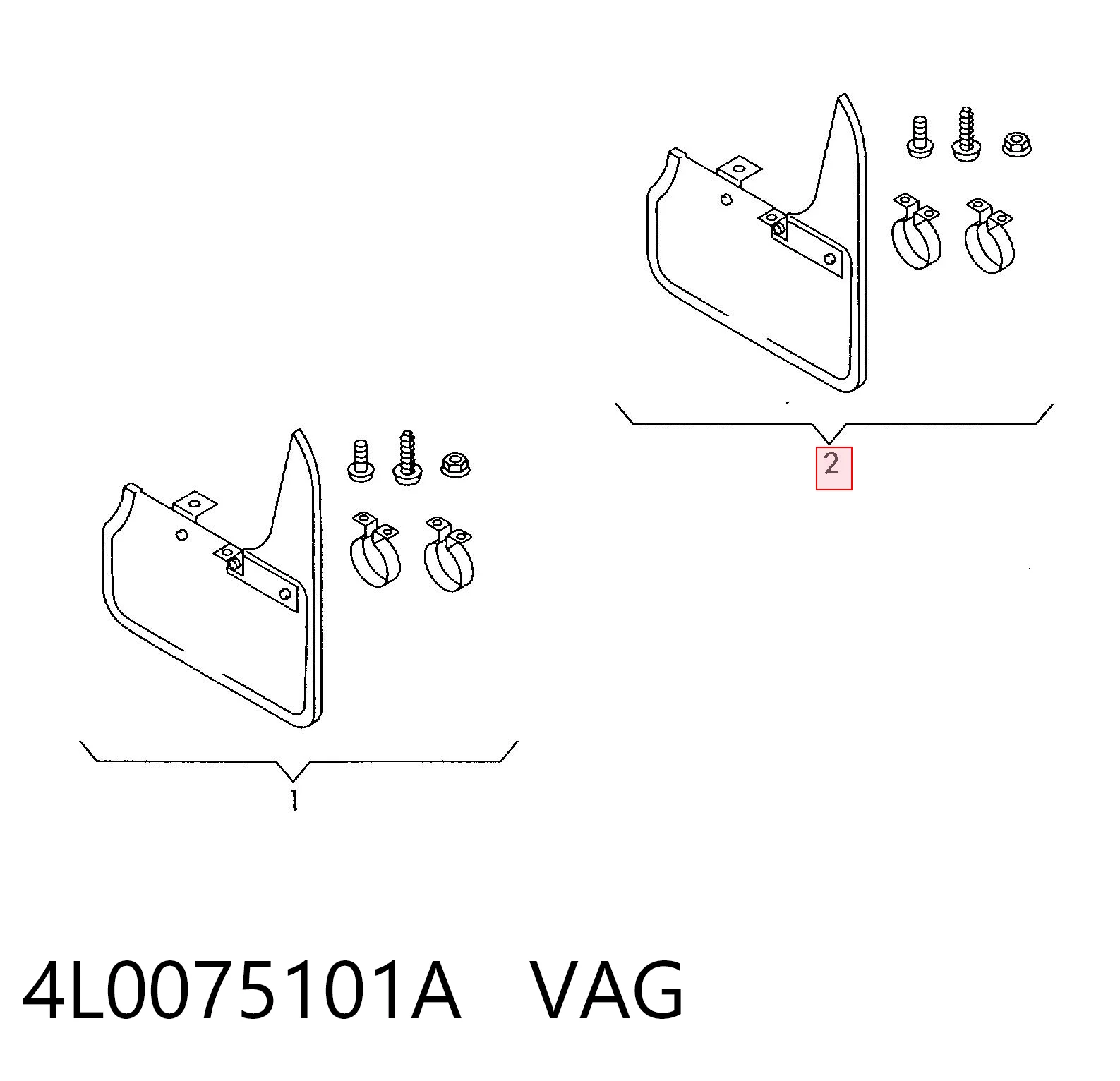 4L0075101A VAG Chlapacze tylne, komplet