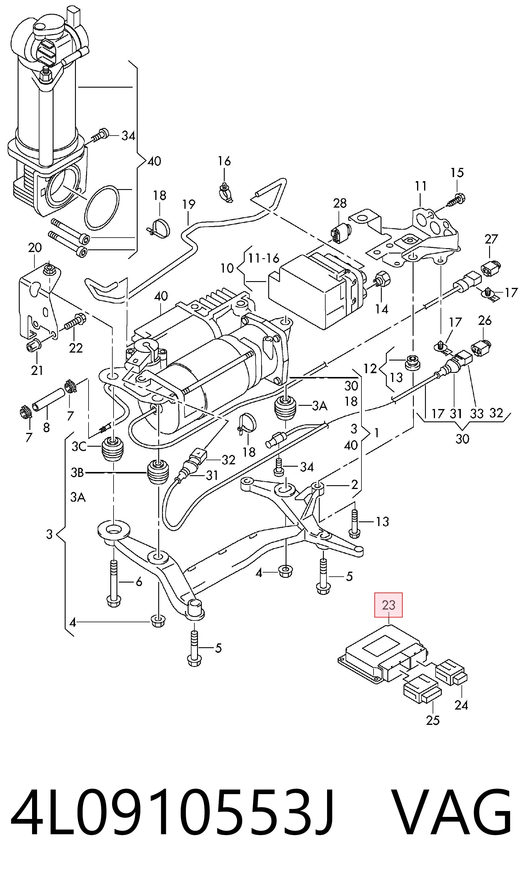 4L0910553J VAG Sterownik zawieszenia pneumatycznego
