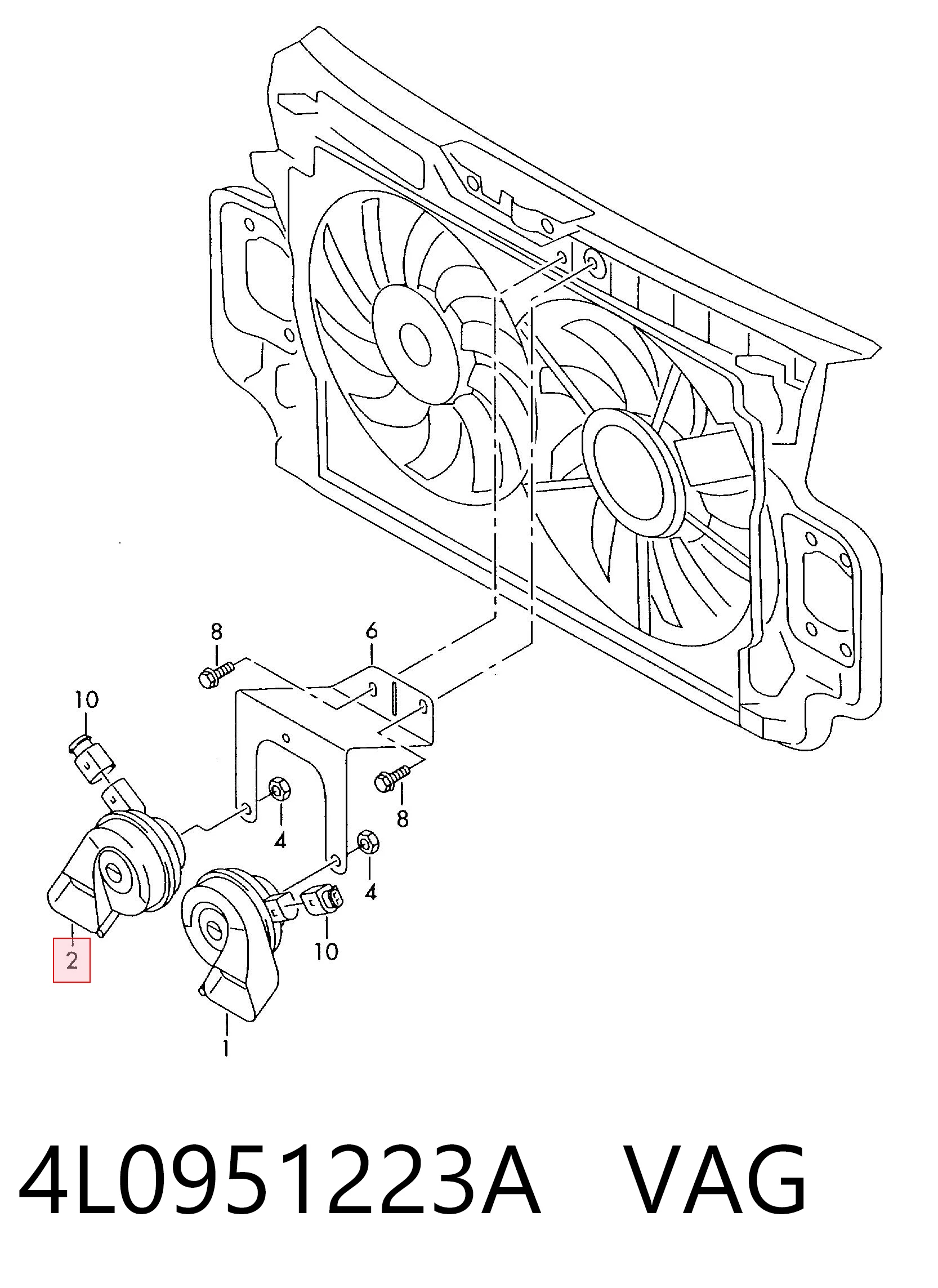4L0951223A VAG Sygnał dźwiękowy (klakson)