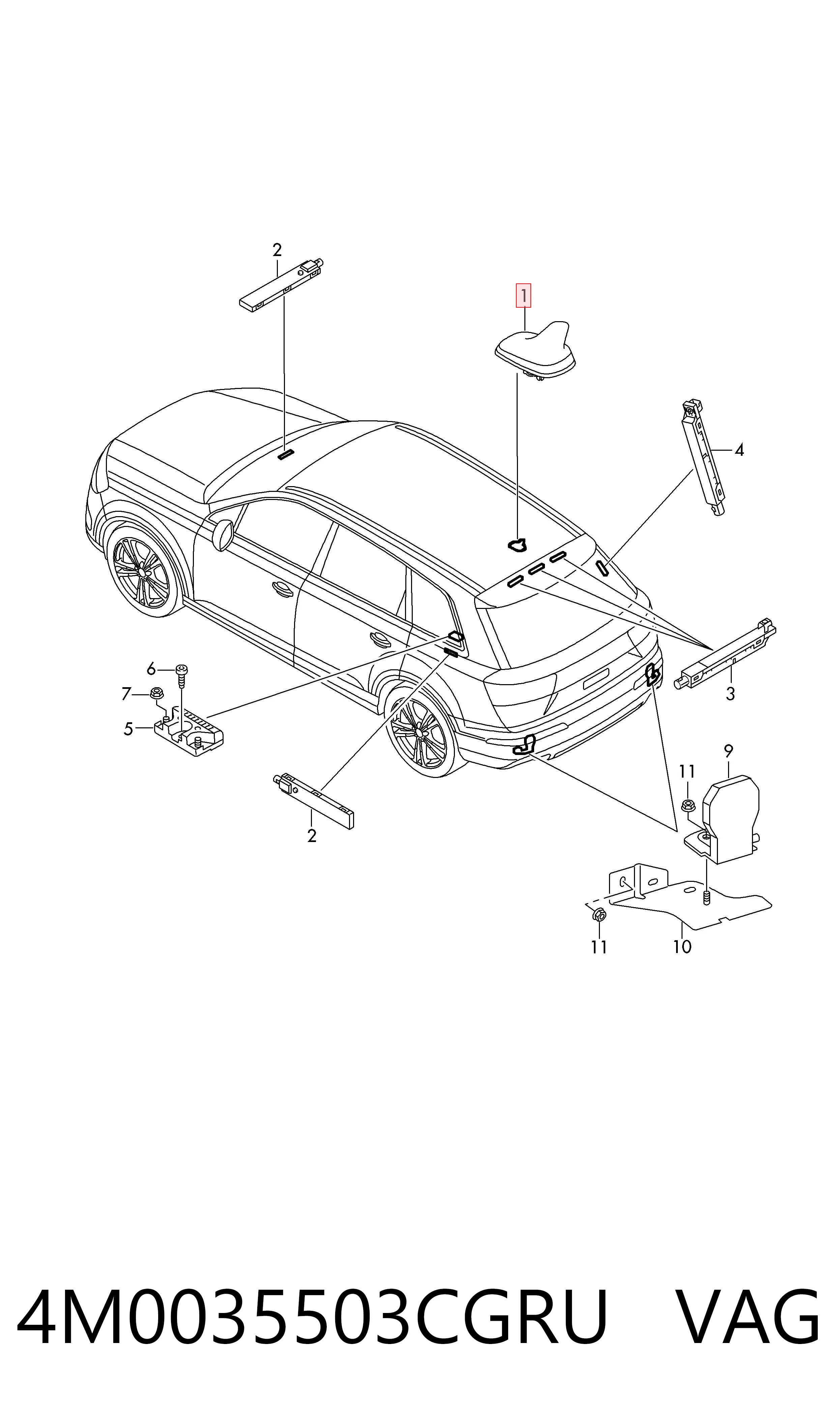 4M0035503CGRU VAG Antena