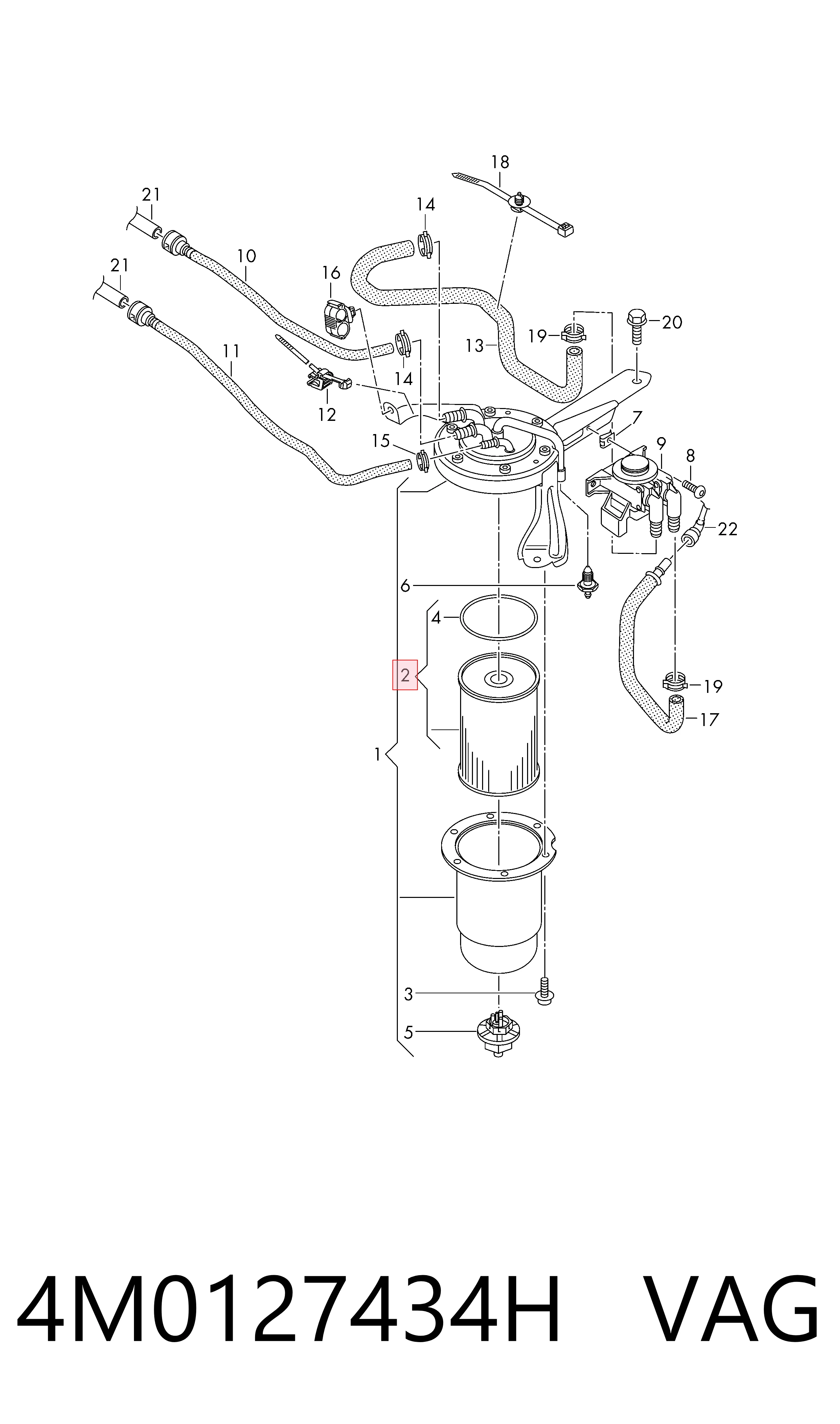 Filtr paliwa VAG 4M0127434H