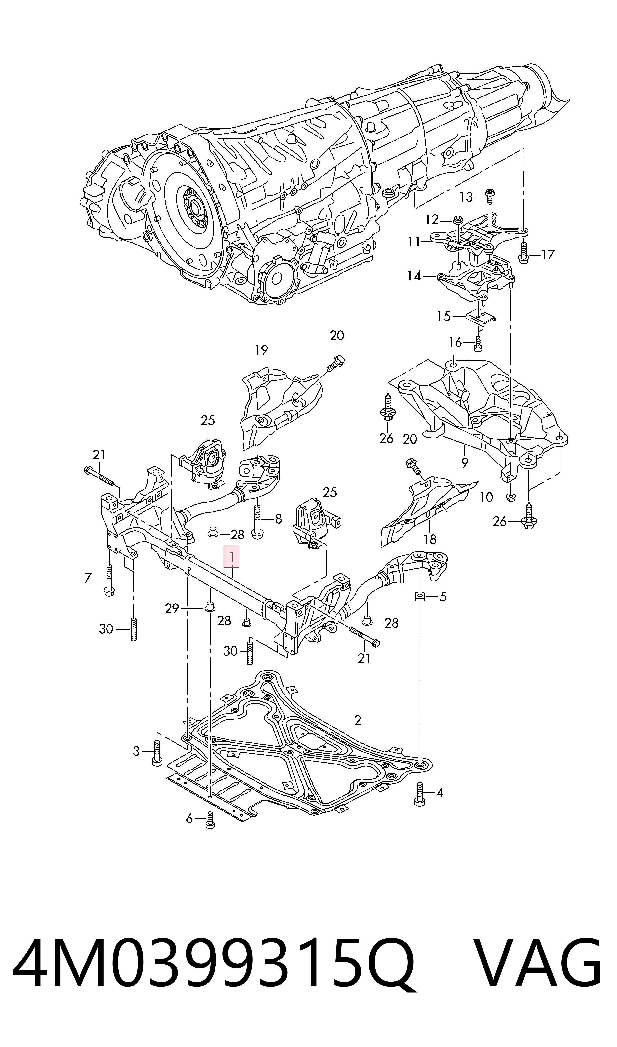 4M0399315Q VAG Korpus osi przedniej