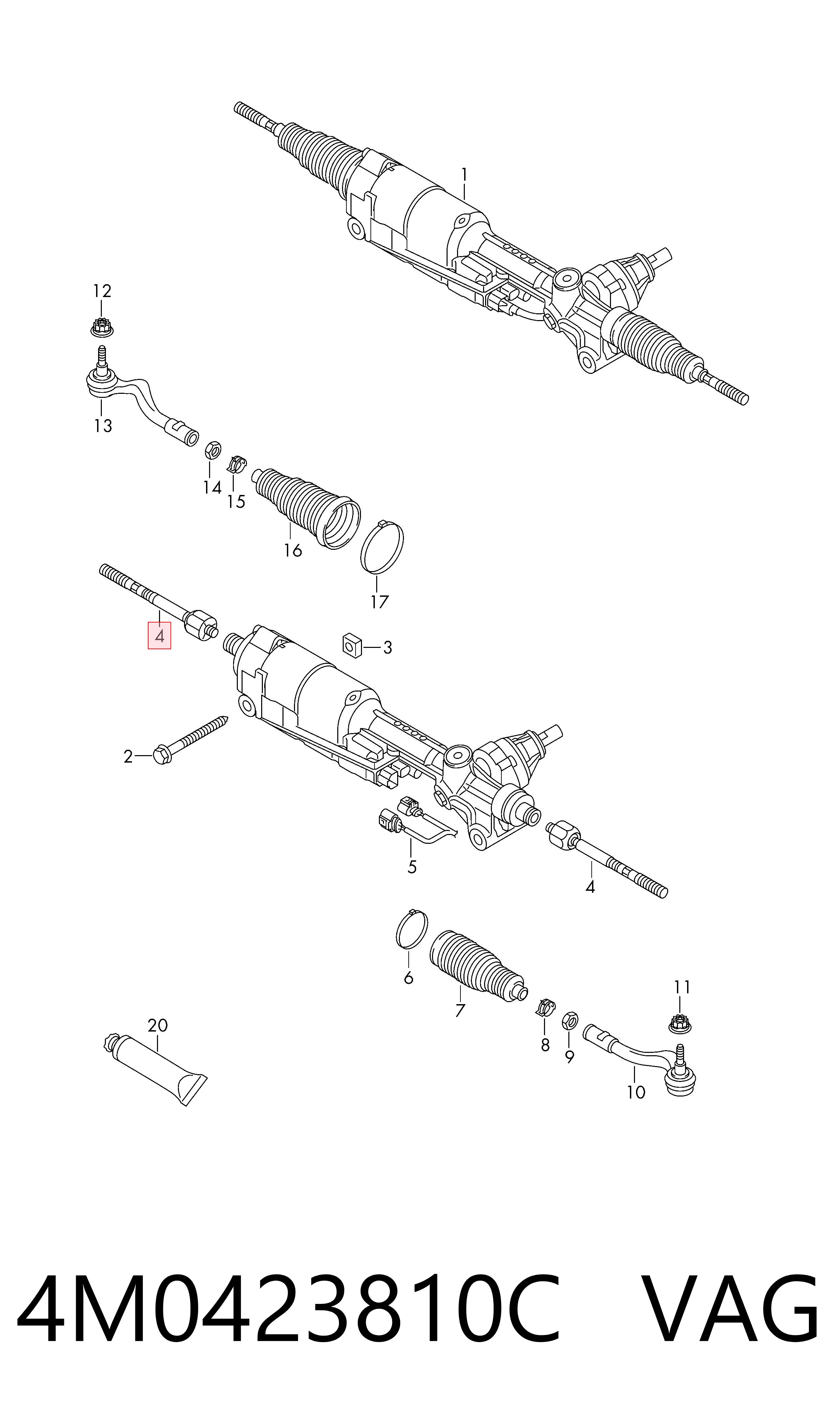 4M0423810C VAG Drążek kierowniczy