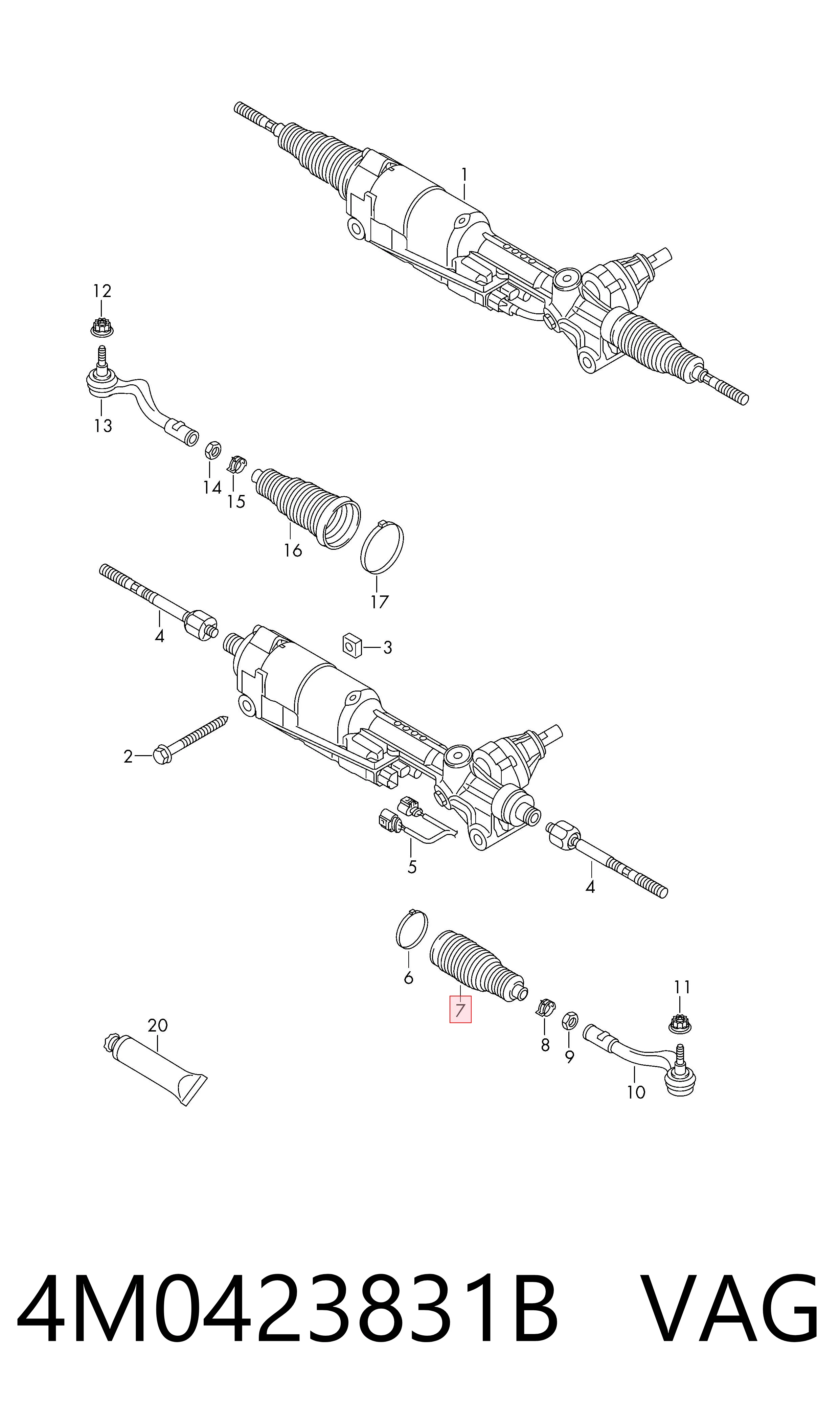 Osłona mechanizmu kierowniczego (maglownicy) VAG 4M0423831B cena, od 16,95 USD