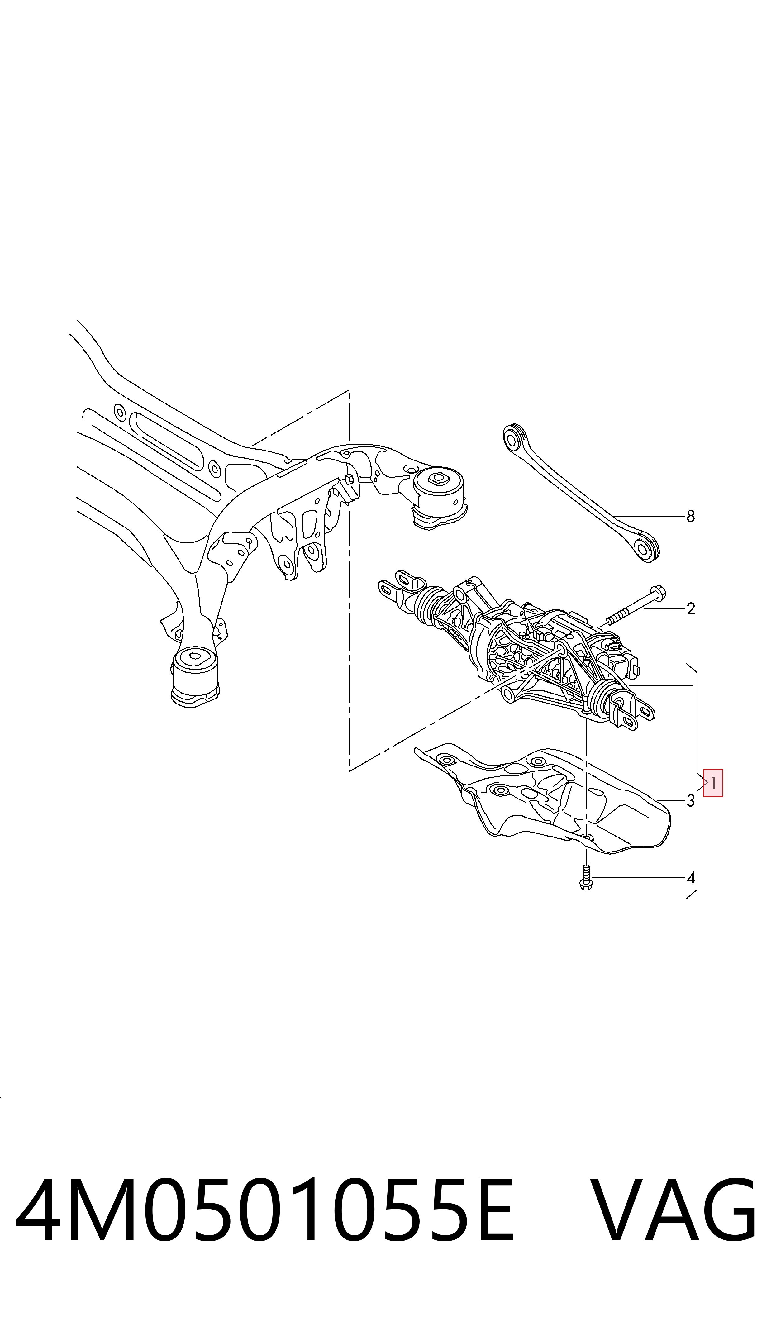 4M0501055E VAG Listwa kierownicza (maglownica)
