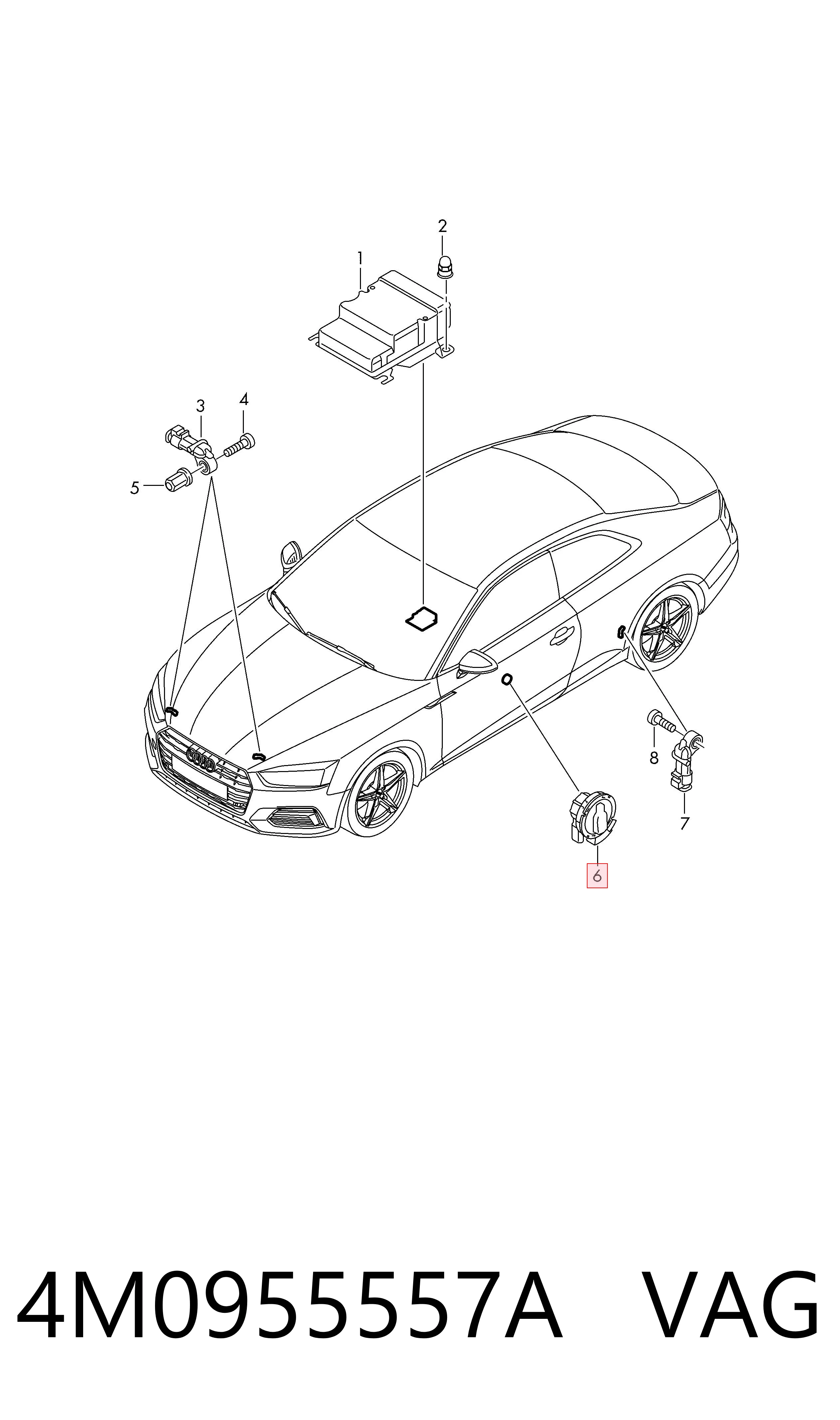 4M0955557A VAG Czujnik AIRBAG przedni