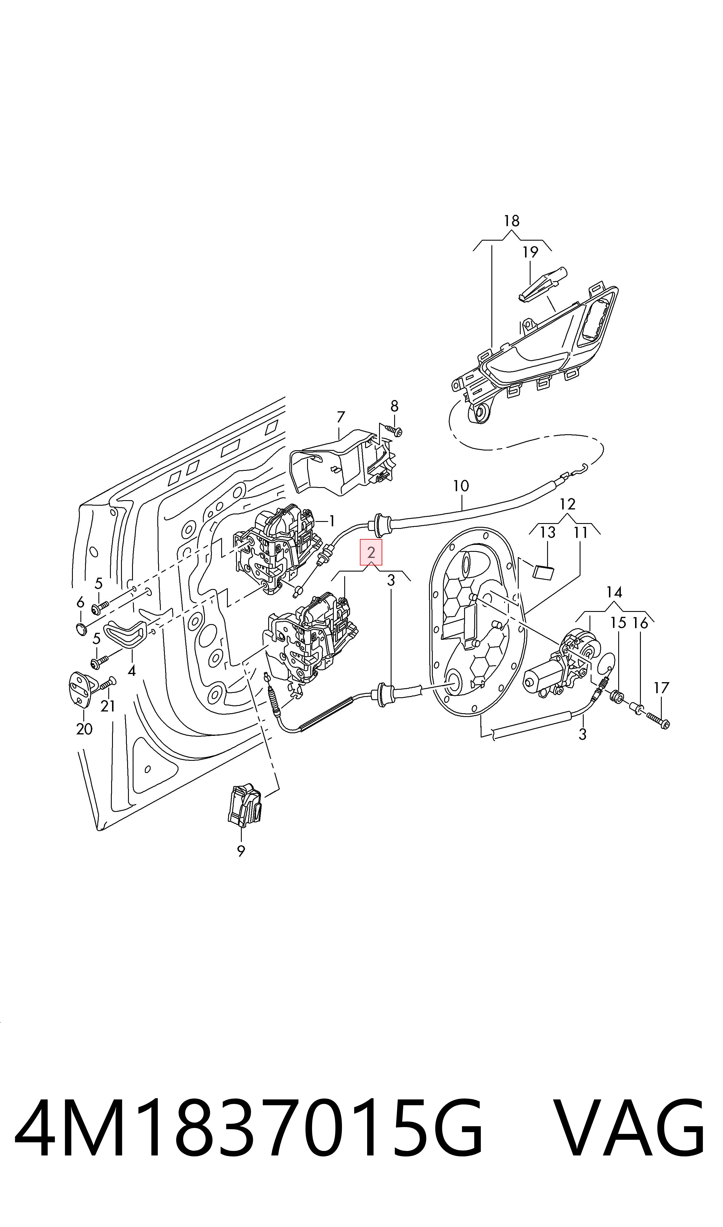 4M1837015G VAG Zamek drzwi przednich lewych