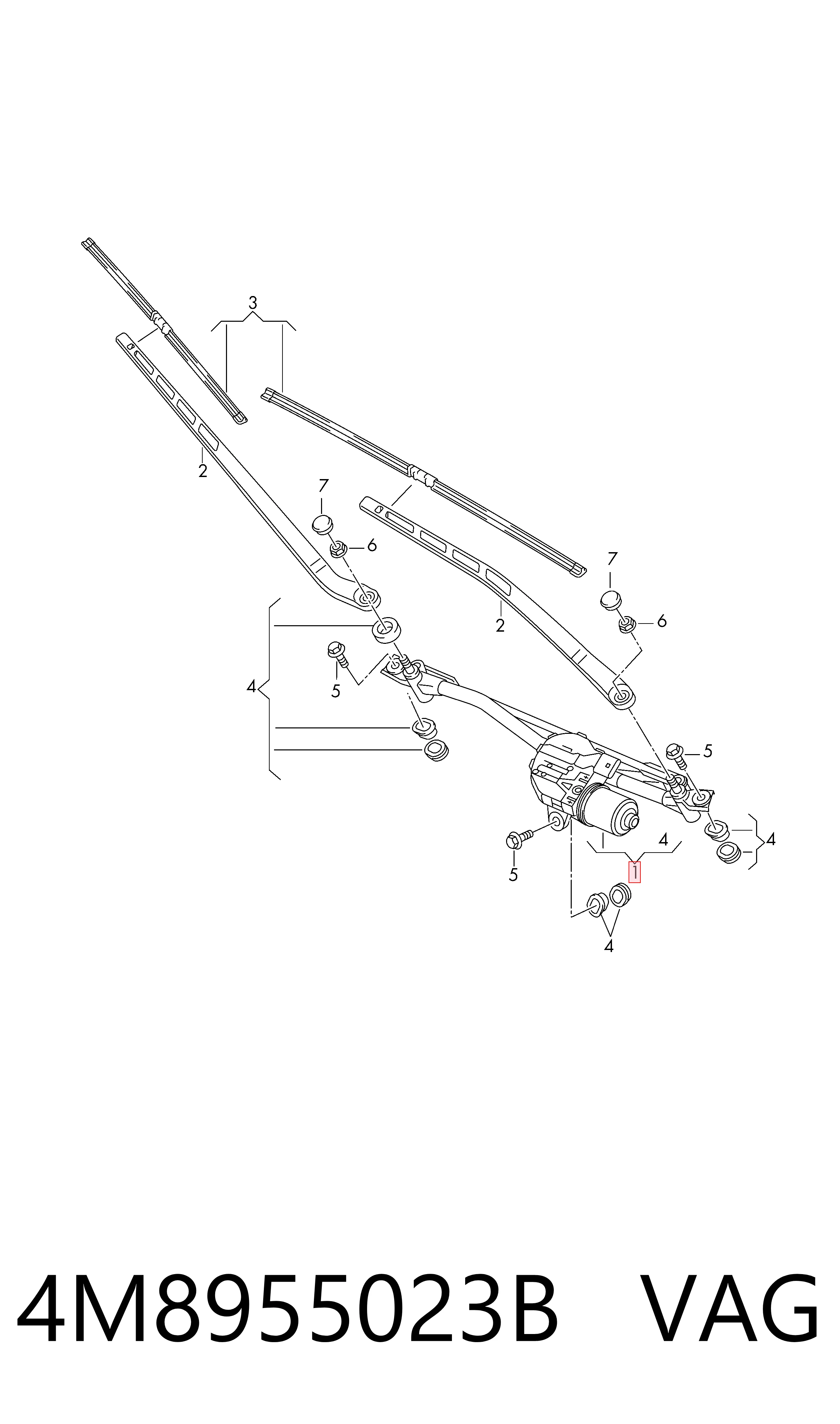 Mechanizm wycieraczek Audi Q7 SUV (4MB, 4MG, 4MQ) (2015 - 2026) cena, od 126,59 USD