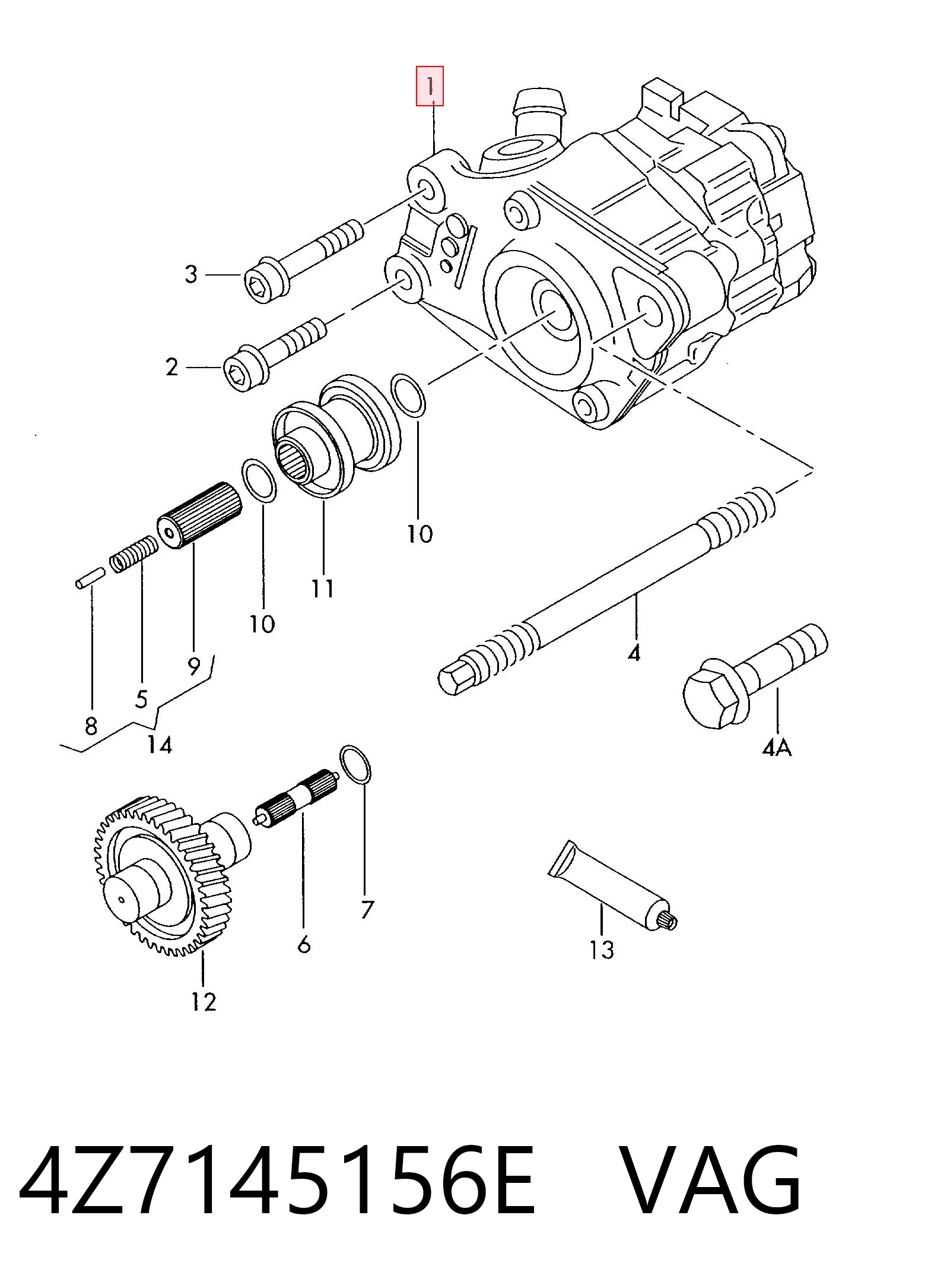 4Z7145156E VAG Pompa wspomagania hydraulicznego kierownicy